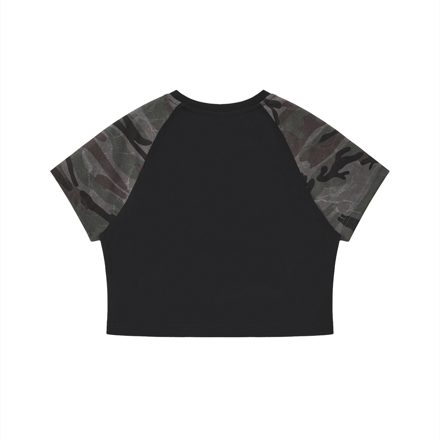 AllSheKnowIsHustle,ShesThePlug,Camo,Raglan,Croptop
