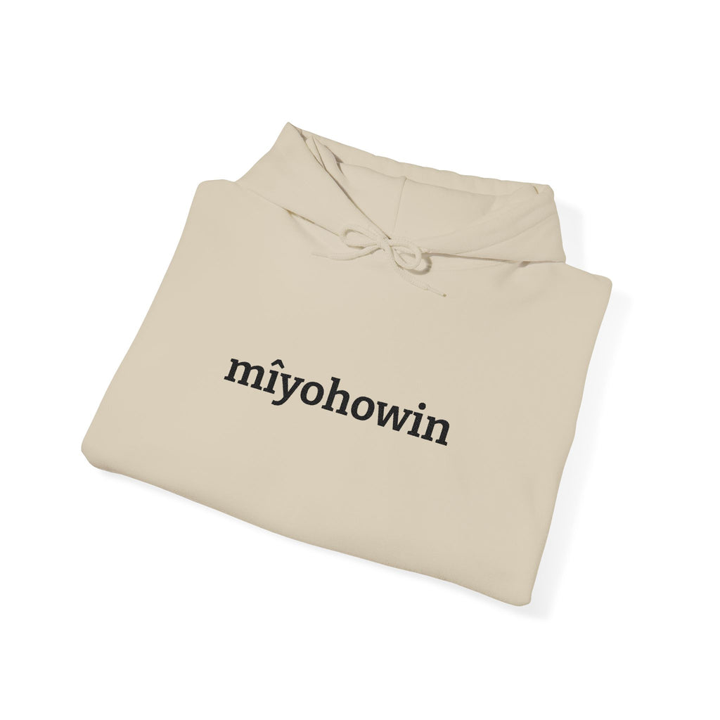 "mîyohowin" Minimalist White Hoodie