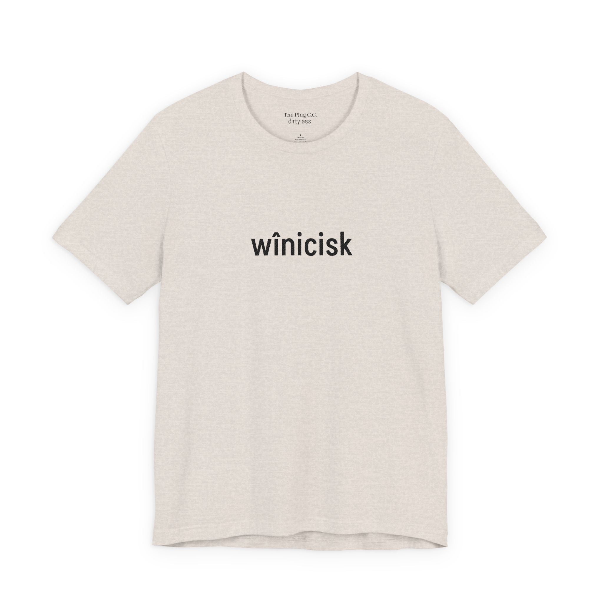 Winicisk Minimalist Logo Tee — Cream Indigenous Streetwear