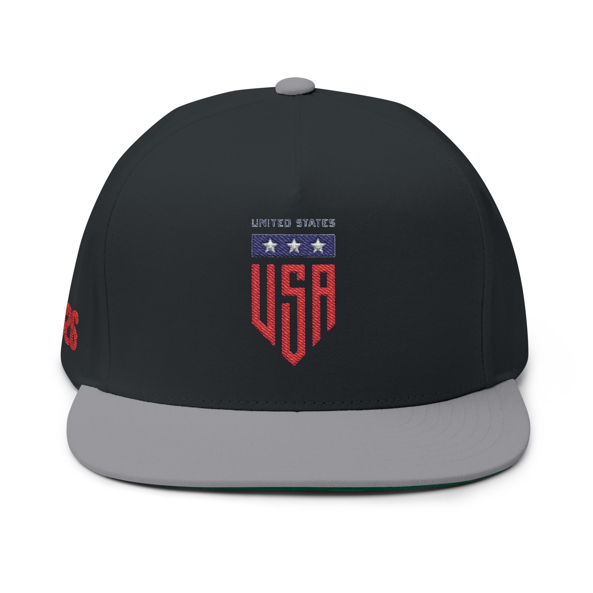 USA Shield Embroidered Flat Bill Cap — Patriotic FIFA Snapback