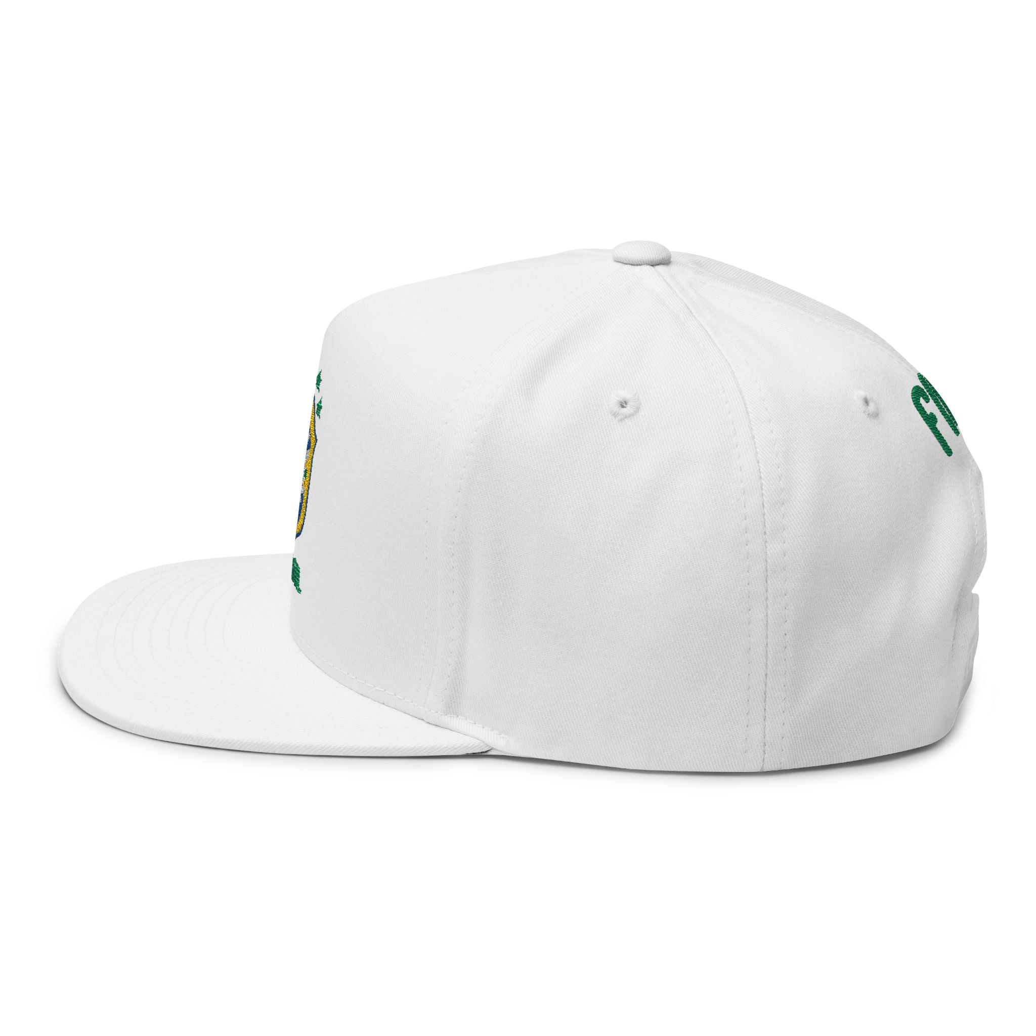 Brazil Soccer Flat Bill Cap — Embroidered CBF Crest & FIFA Snapback