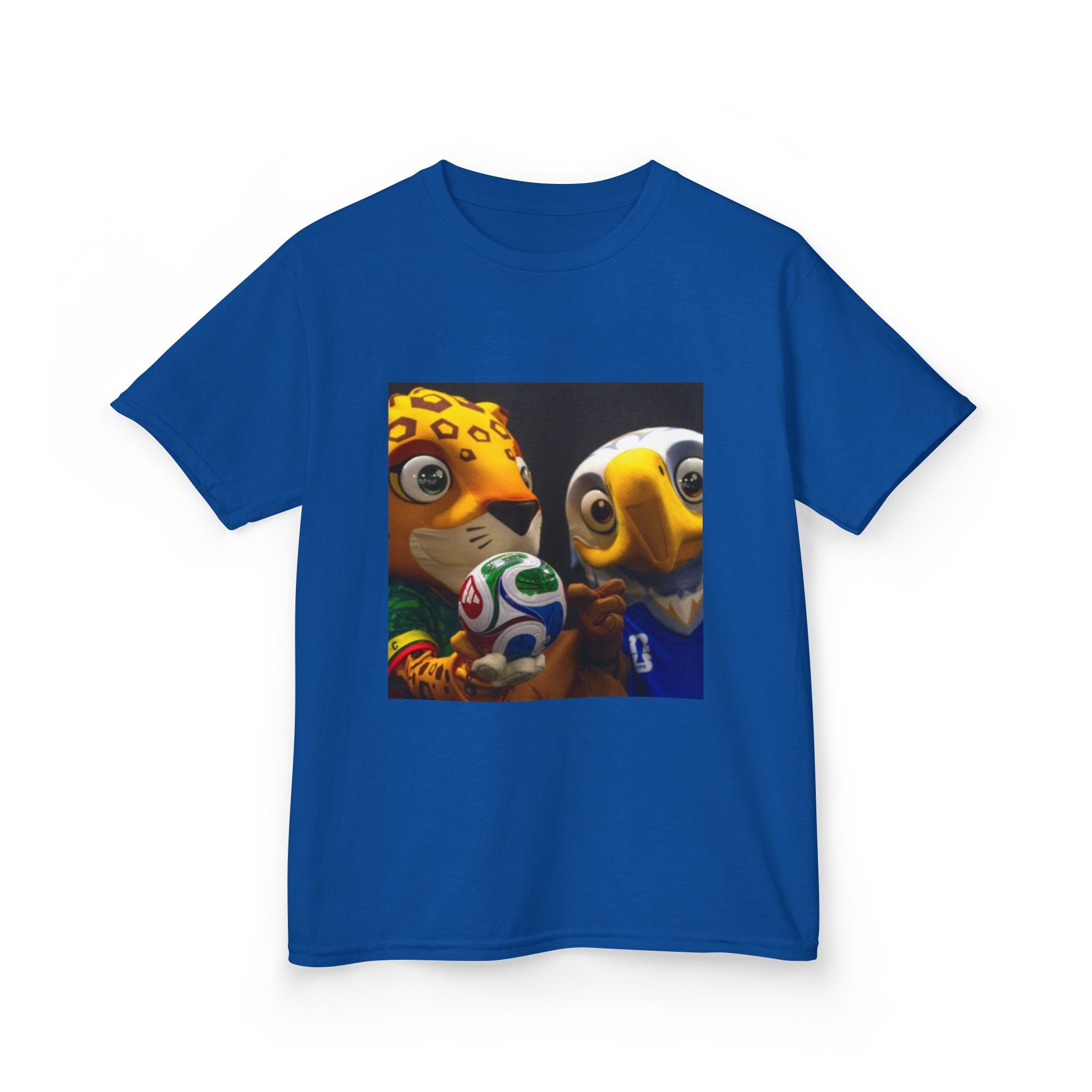 Kids Soccer Mascot T‑Shirt — Cute World Cup Bird & Jaguar Design
