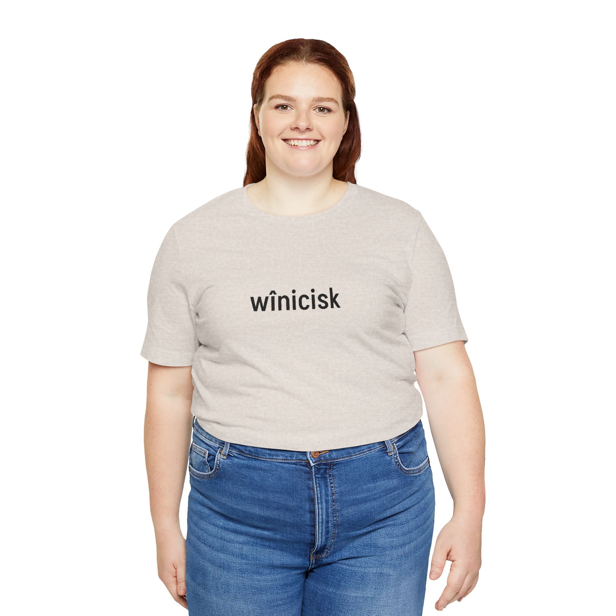 Winicisk Minimalist Logo Tee — Cream Indigenous Streetwear