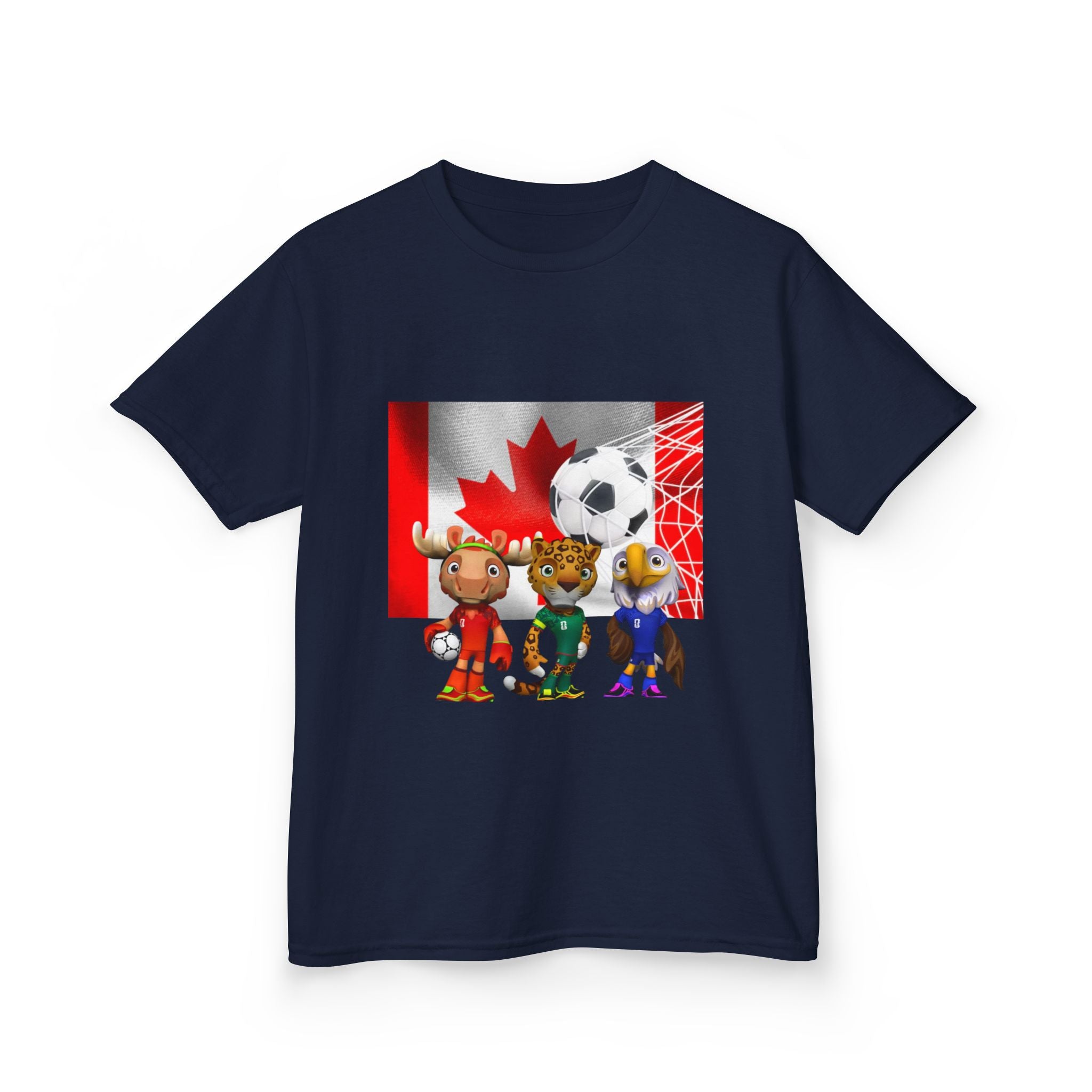 Kids Canada Soccer Mascot T‑Shirt — Cute Team Animal Players