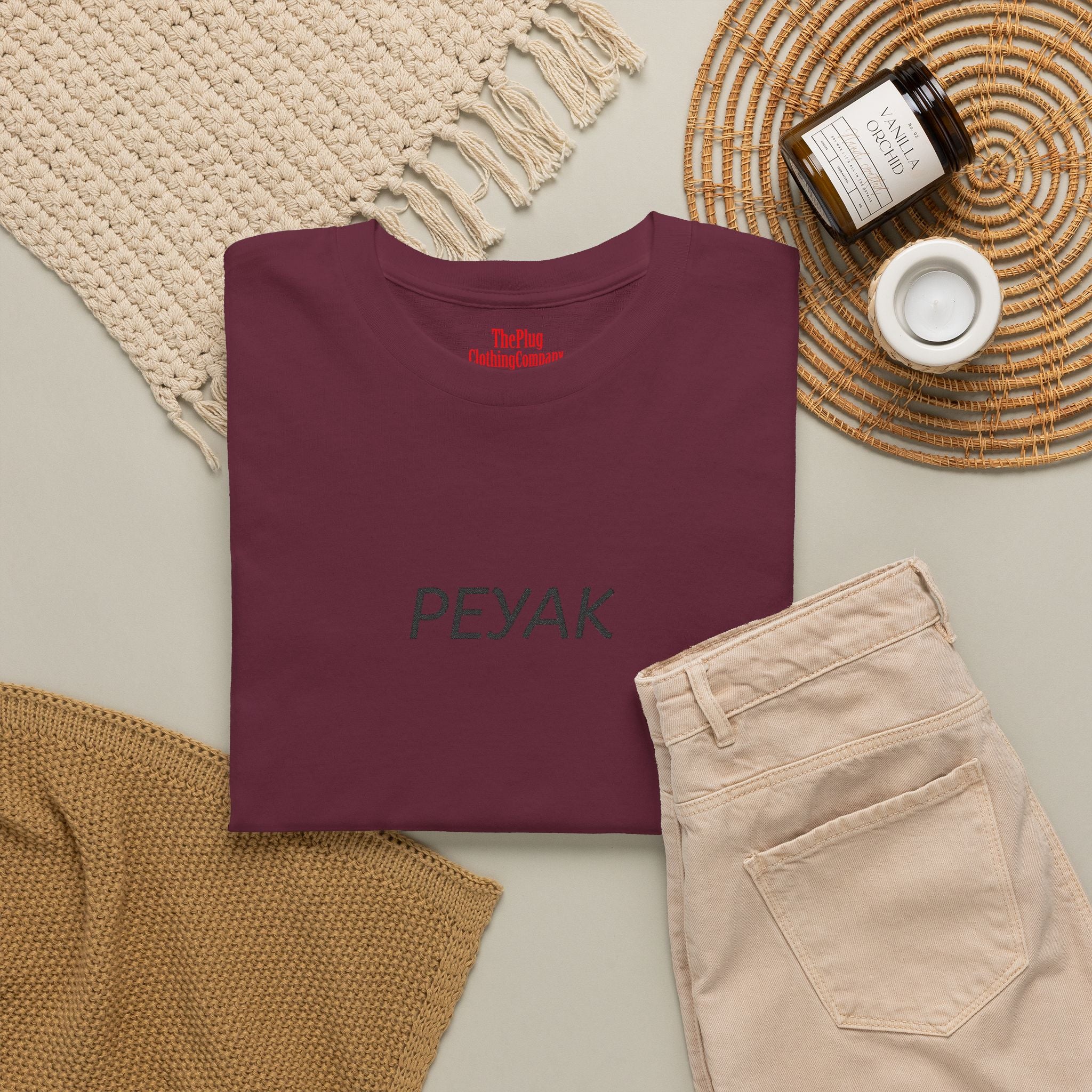 Peyak Graphic Tee — Minimalist White Cotton T-Shirt