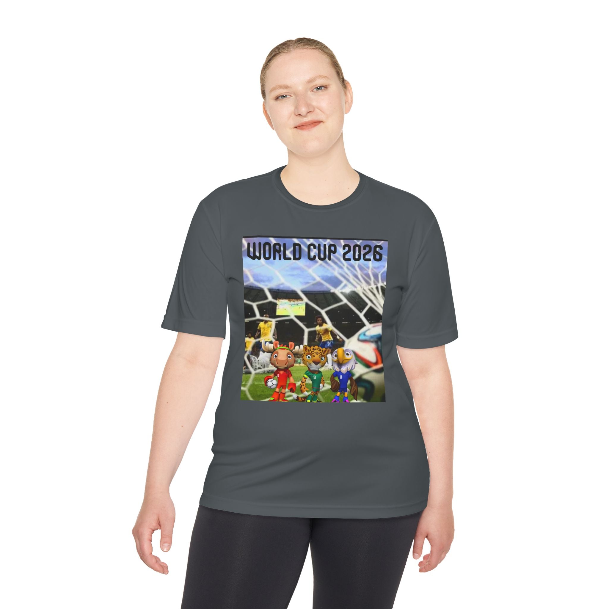 World Cup 2026 Soccer Tee — Cartoon Team Mascots Goal Celebration