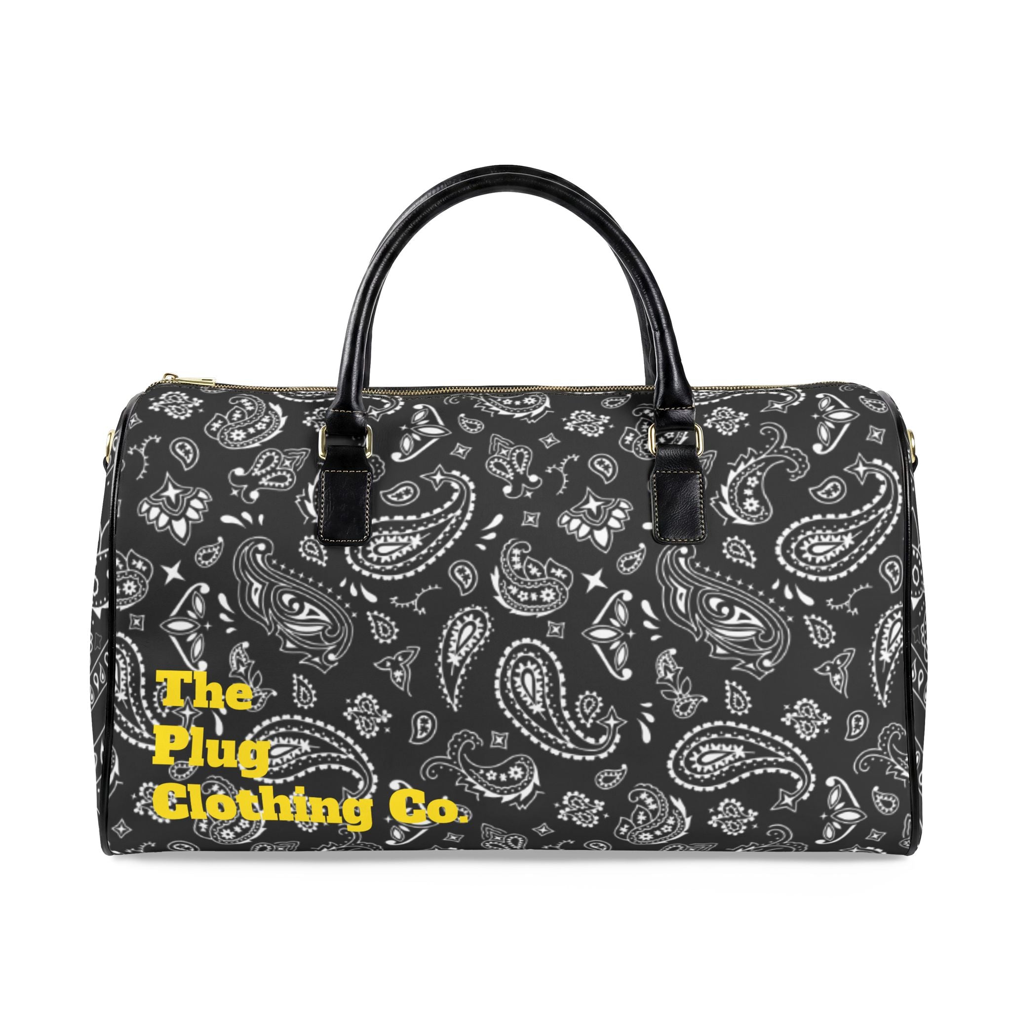 Black Bandana Duffle with 'The Plug Clothing Co' Accent