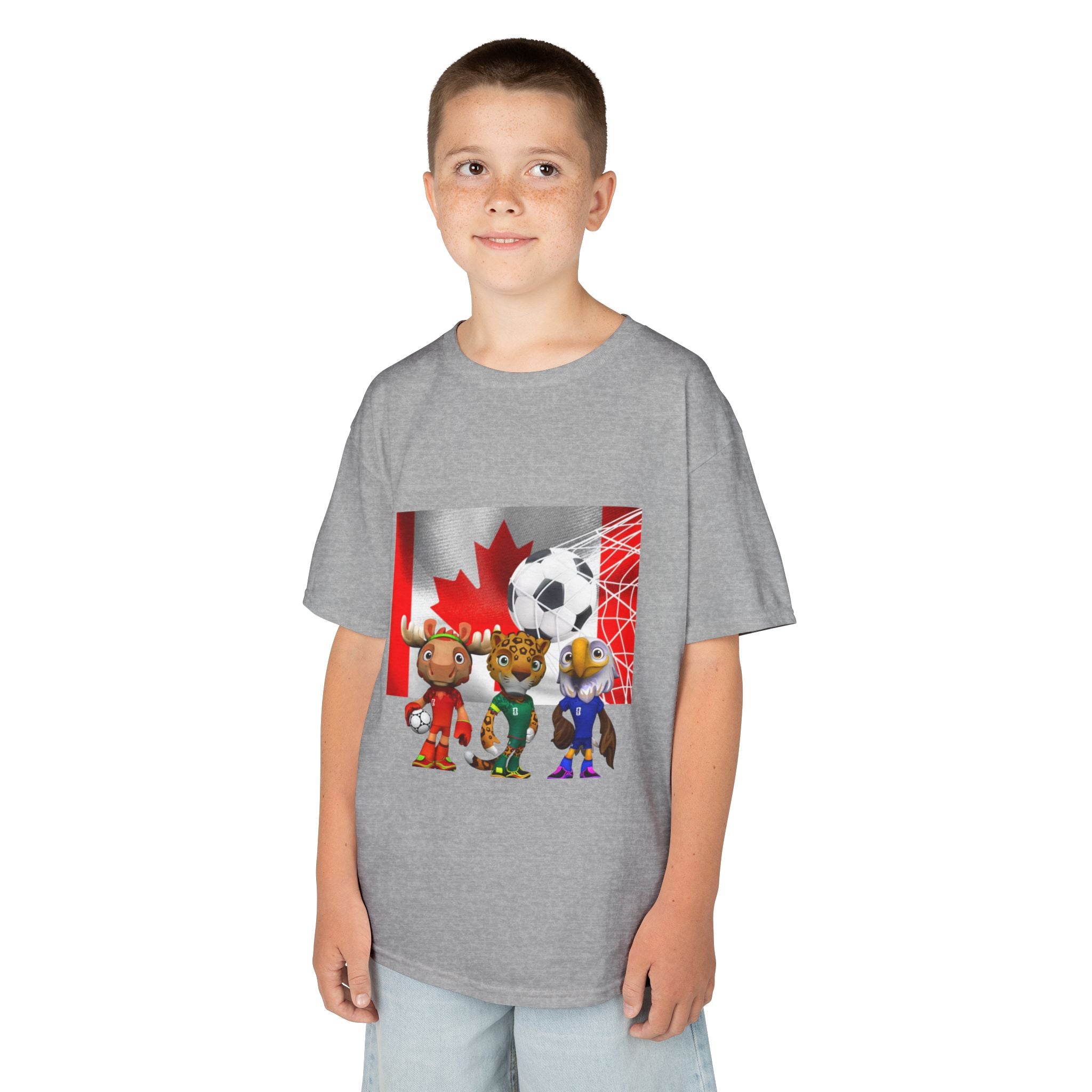 Kids Canada Soccer Mascot T‑Shirt — Cute Team Animal Players