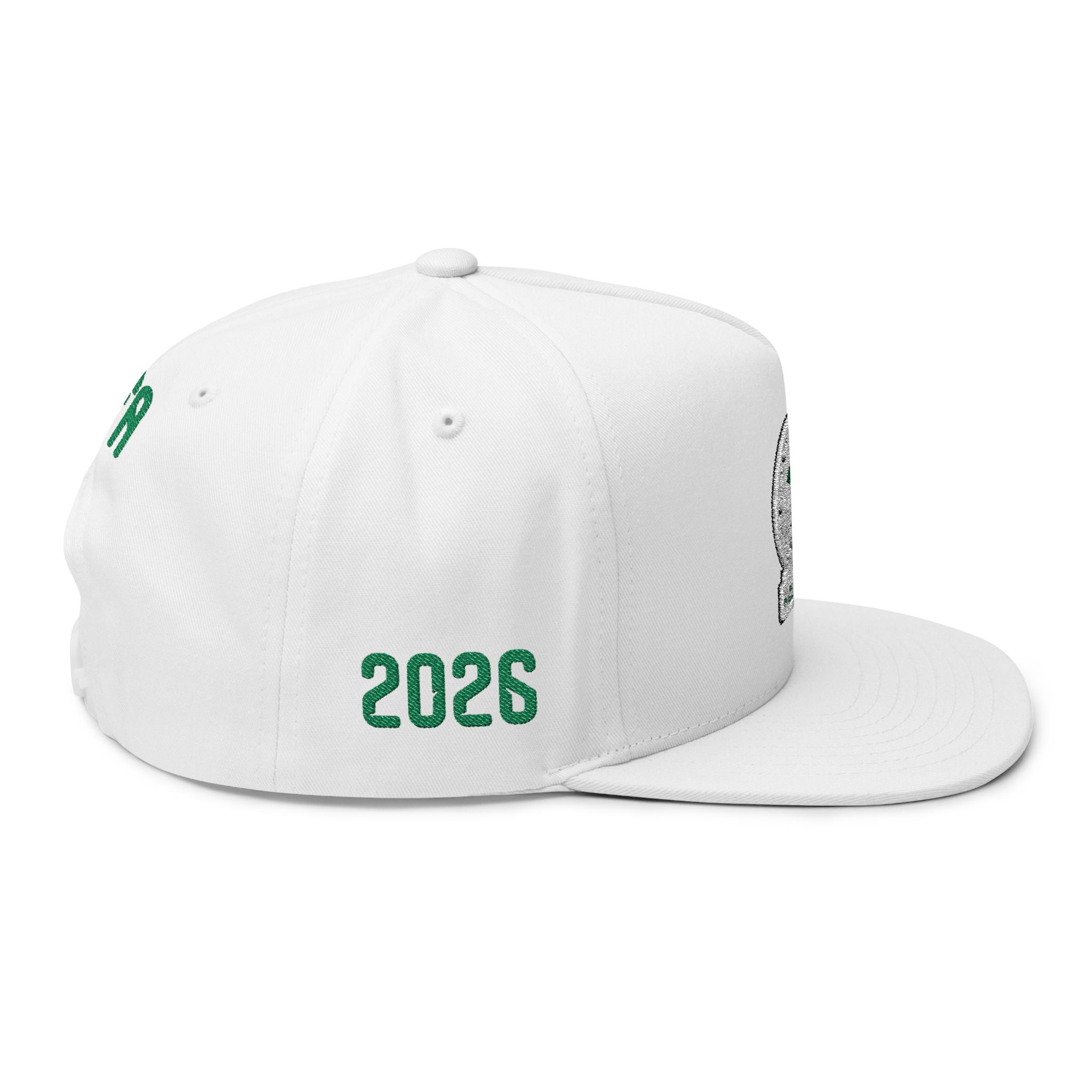 Embroidered FIFA Flat Bill Cap — Green Wing Logo Snapback