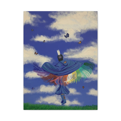 Fancy Shawl Dance Canvas Print — Matte Stretched Wall Art Celebrating Transformation