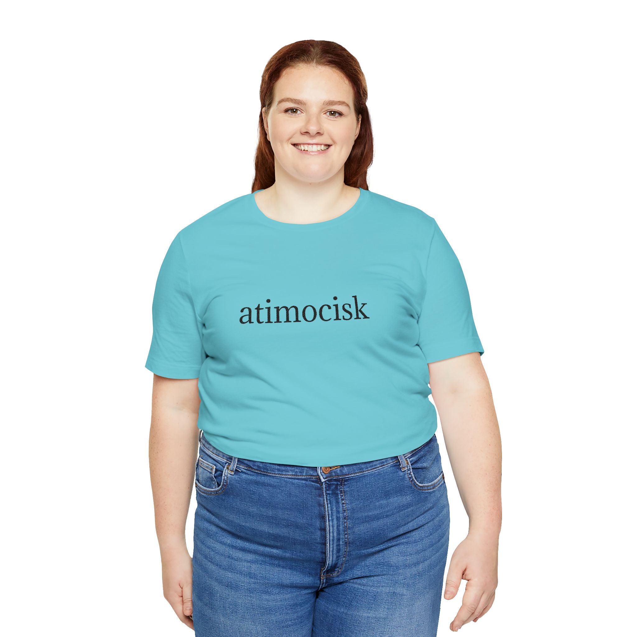 Atimocisk Minimalist Text Tee — Soft Pink Casual T-Shirt