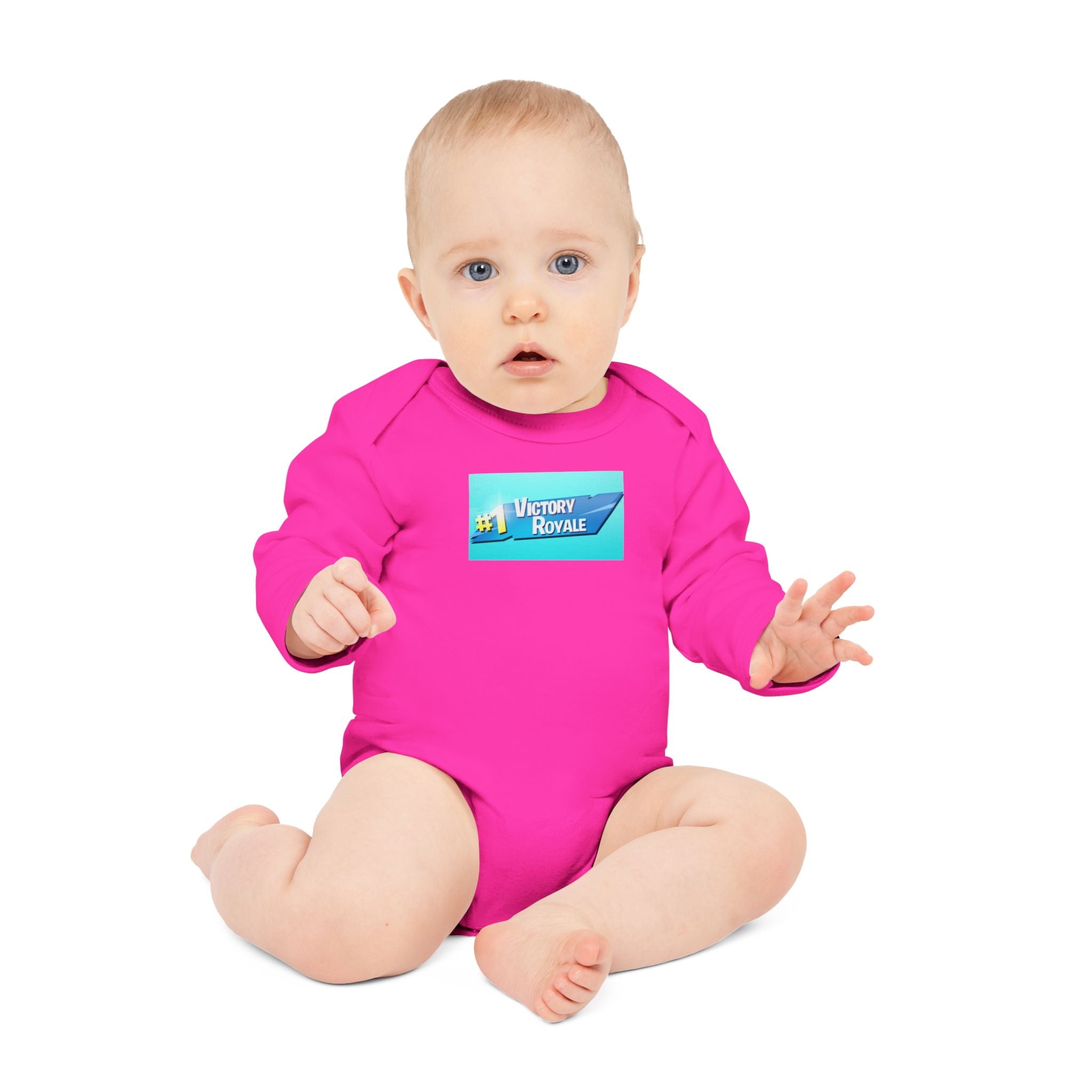 Baby Bodysuit - "Victory Royale" Gamer Graphic Long-Sleeve Organic Onesie
