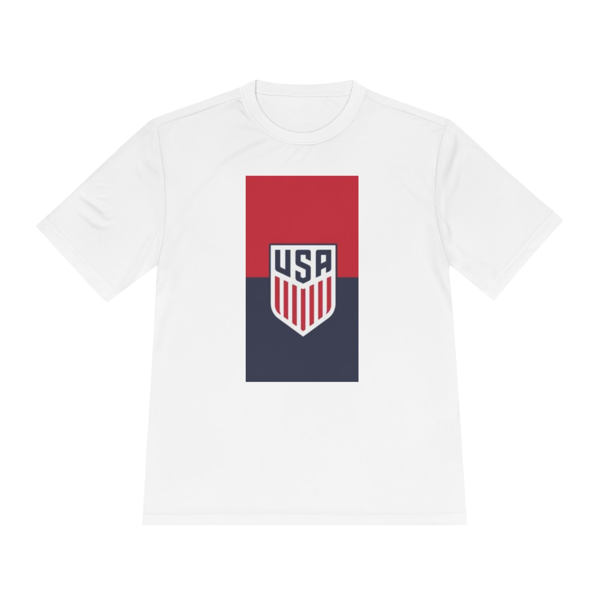 USA Shield Performance Tee — Patriotic Moisture‑Wicking Athletic Shirt