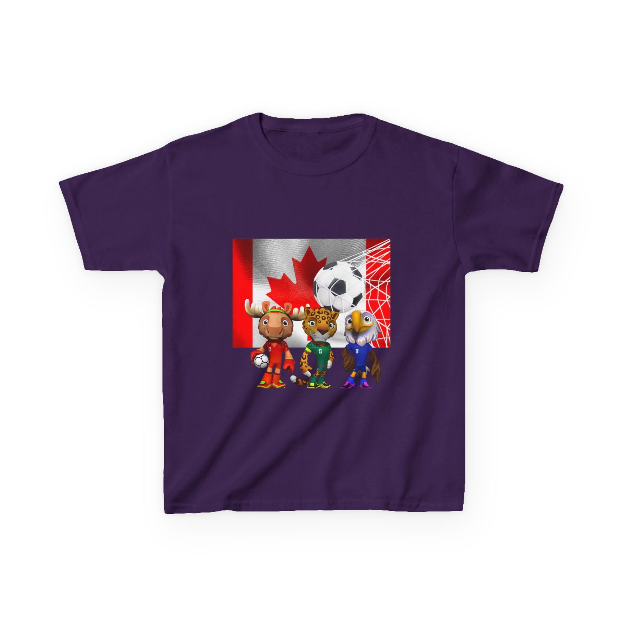 Kids Canada Soccer Mascot T‑Shirt — Cute Team Animal Players