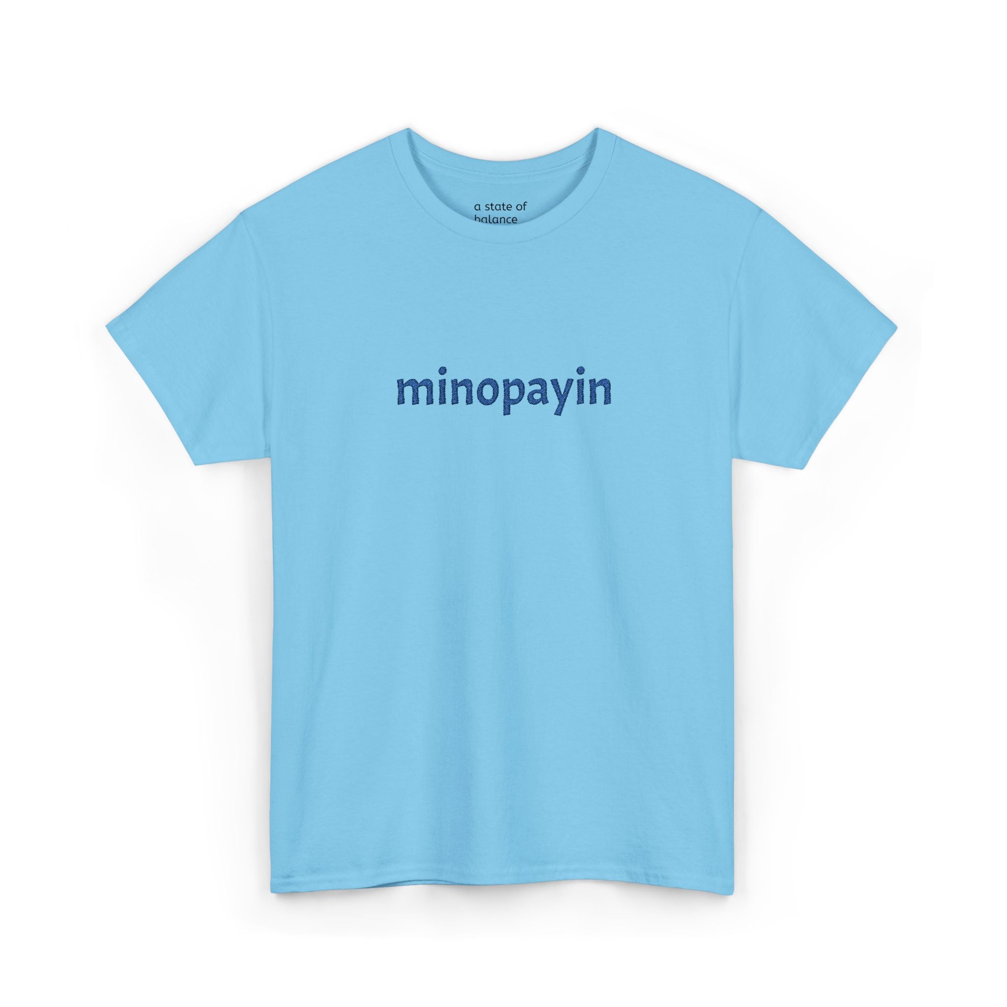 minopayin Cree Script Tee — Minimalist Retro Text Graphic T-Shirt