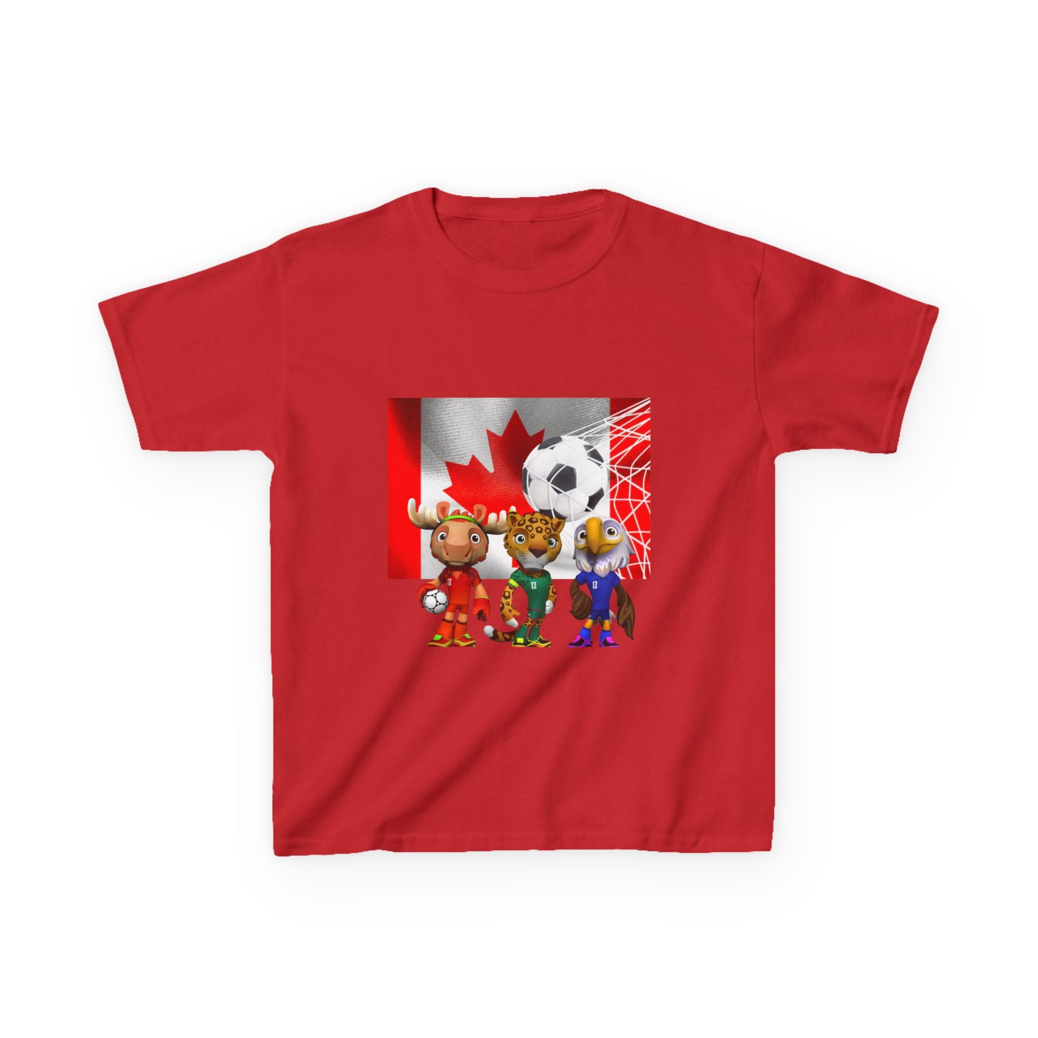 Kids Canada Soccer Mascot T‑Shirt — Cute Team Animal Players
