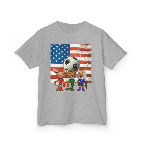 Kids Soccer Team T‑Shirt — Patriotic USA Flag Design