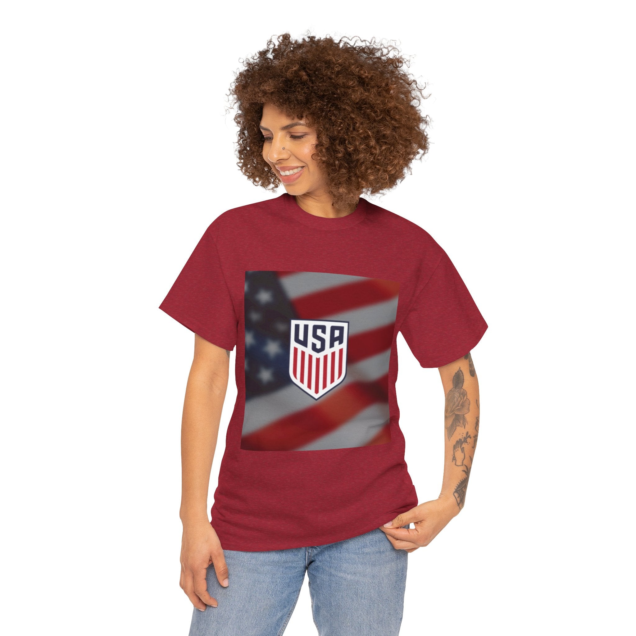 USA Shield Flag Tee — Patriotic American Soccer Crest T-Shirt