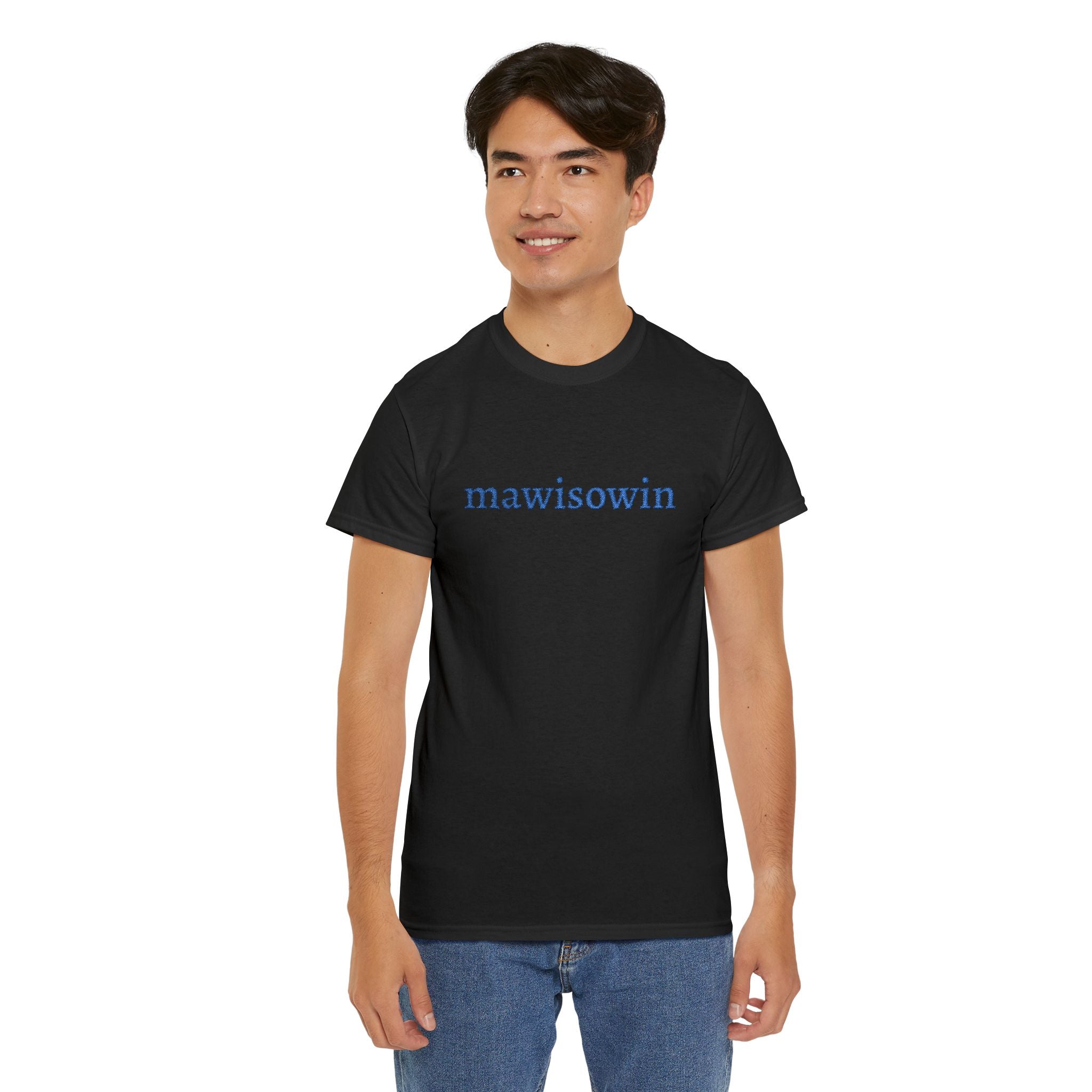 Mawisowin Embroidered Cree Word — Simple Indigenous Phrase