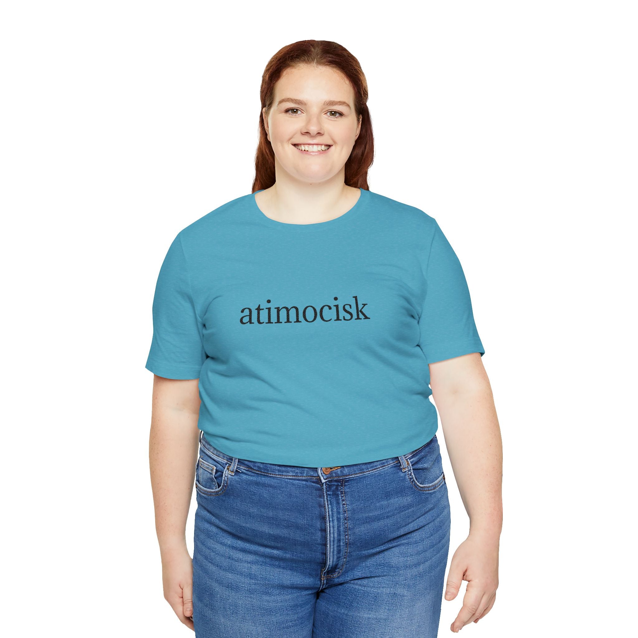 Atimocisk Minimalist Text Tee — Soft Pink Casual T-Shirt