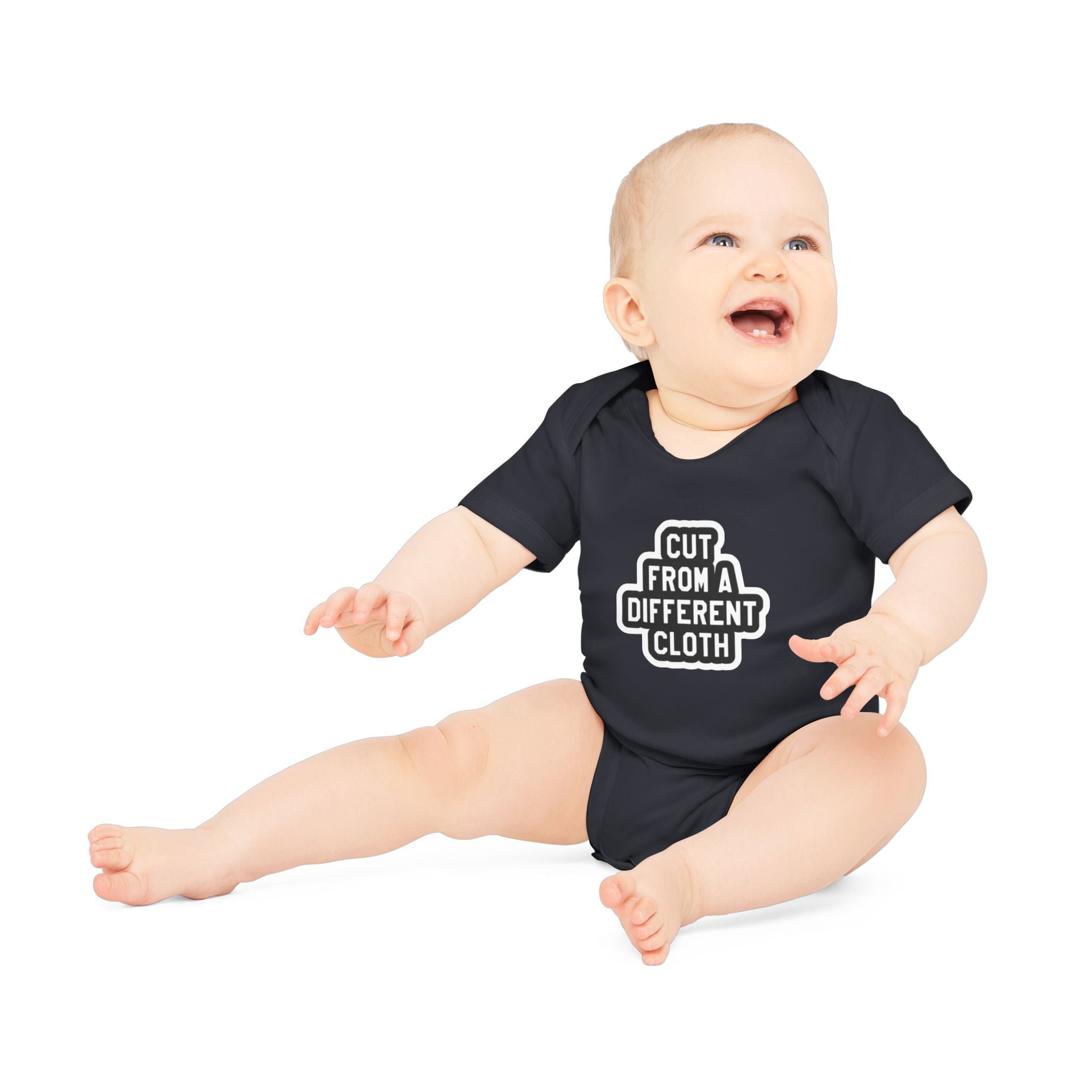 Baby Bodysuit — "Cut From A Different Cloth" Organic Short Sleeve Onesie