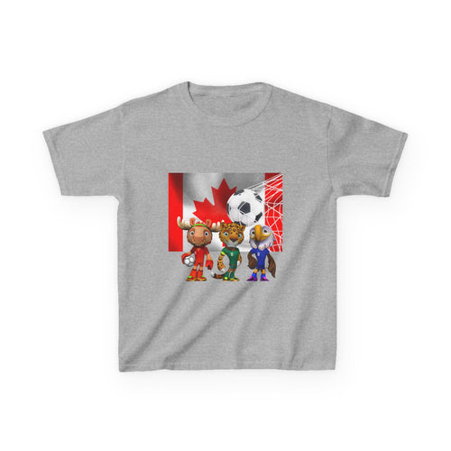 Kids Canada Soccer Mascot T‑Shirt — Cute Team Animal Players