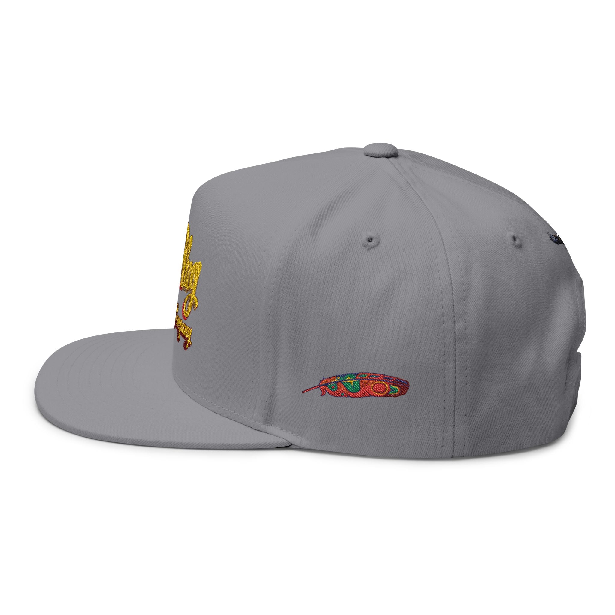 Embroidered Flat Bill Cap — "The Play" Clothing Company Script Logo