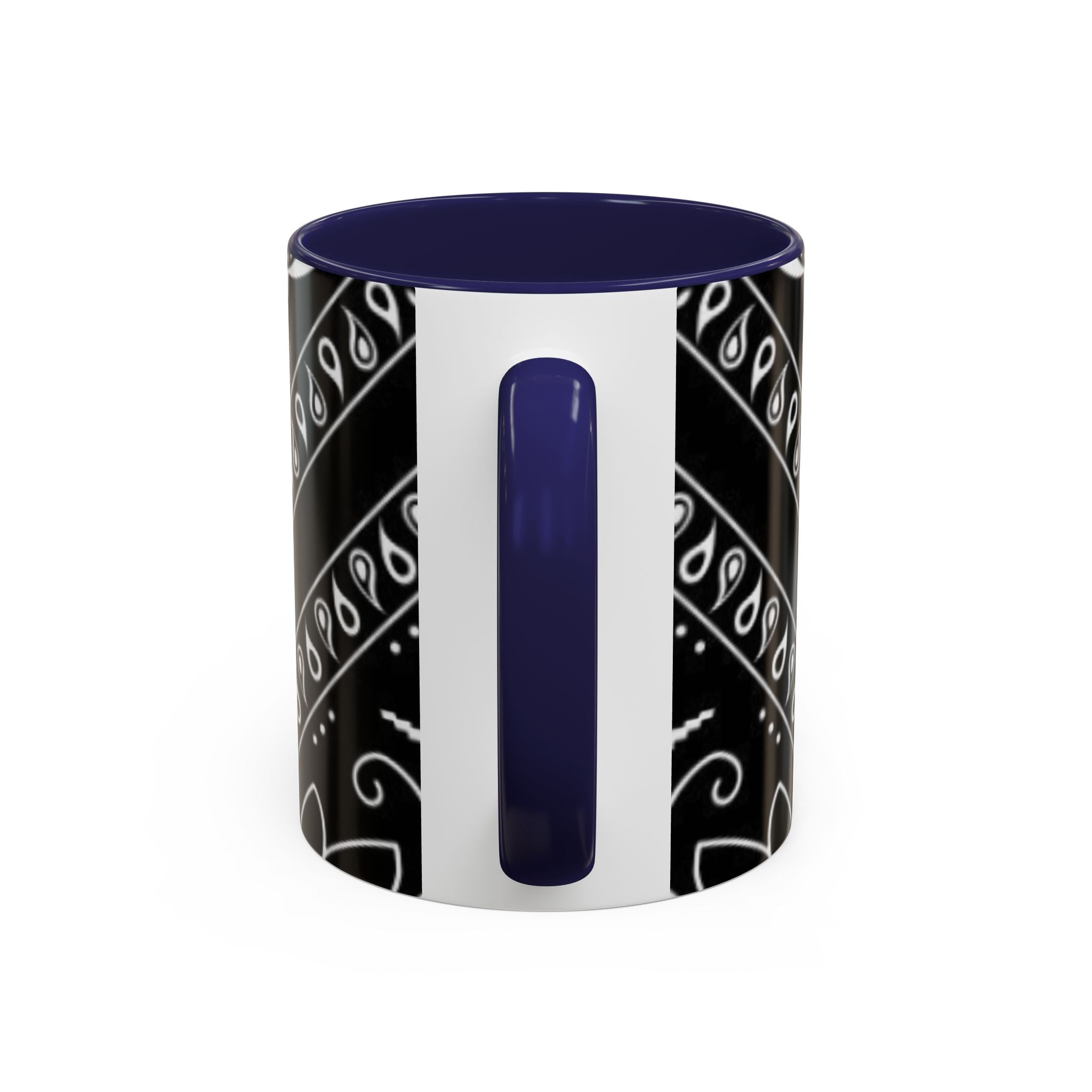Black Bandana Pattern Coffee Mug — 11/15oz Accent Ceramic