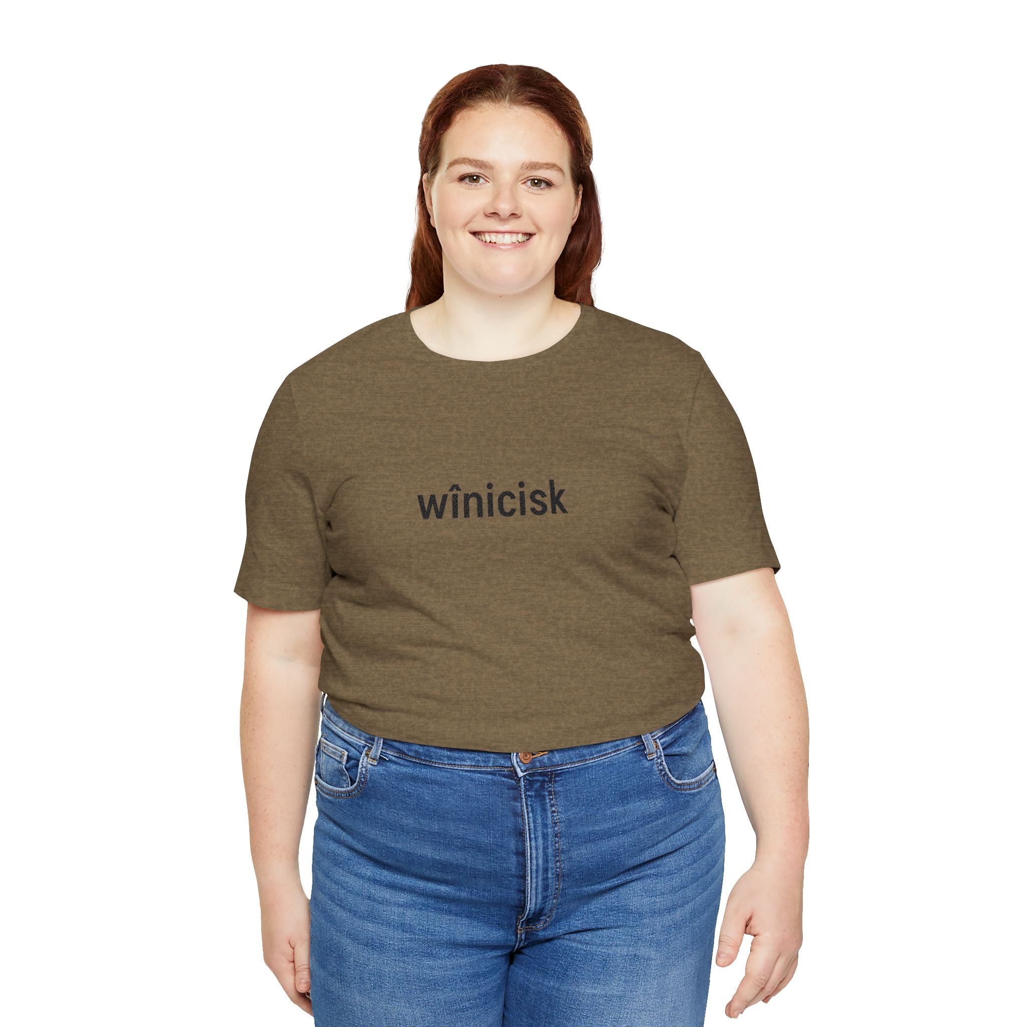 Winicisk Minimalist Logo Tee — Cream Indigenous Streetwear