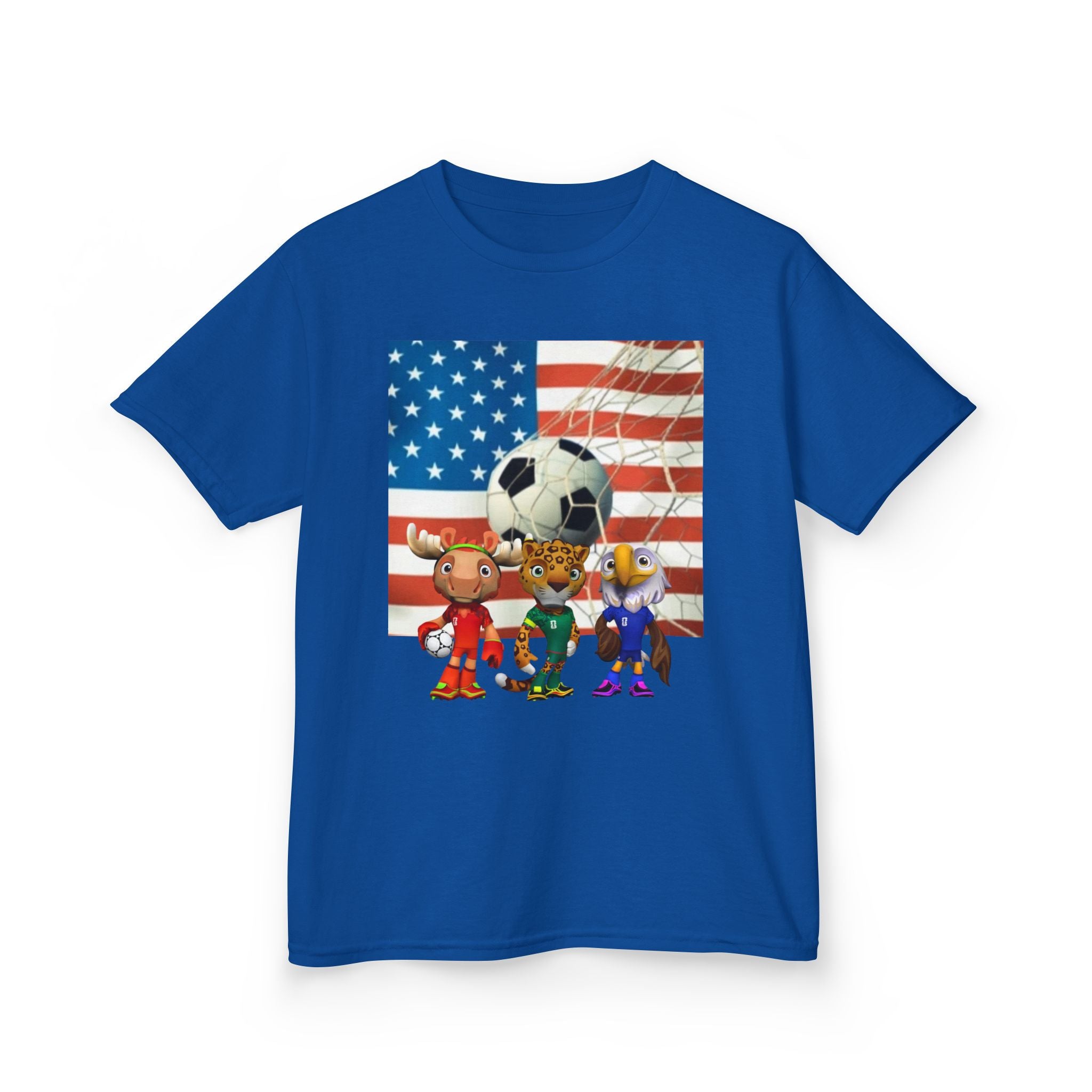 Kids Soccer Team T‑Shirt — Patriotic USA Flag Design