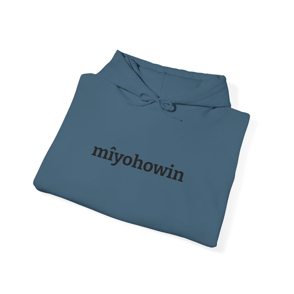 "mîyohowin" Minimalist White Hoodie