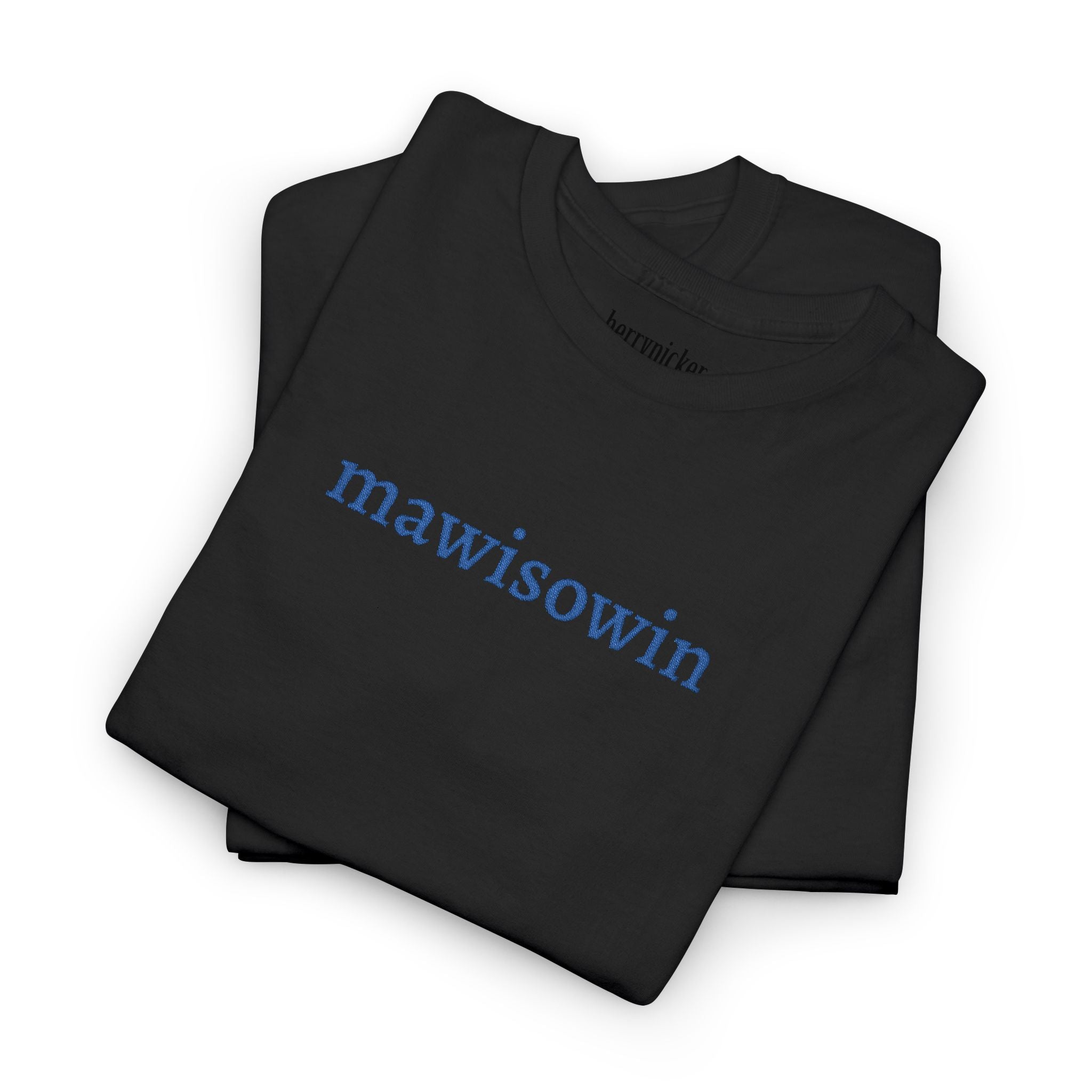 Mawisowin Embroidered Cree Word — Simple Indigenous Phrase