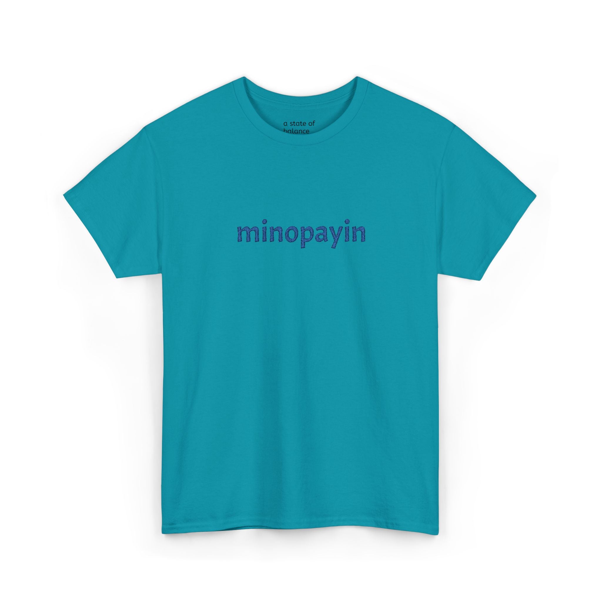 minopayin Cree Script Tee — Minimalist Retro Text Graphic T-Shirt