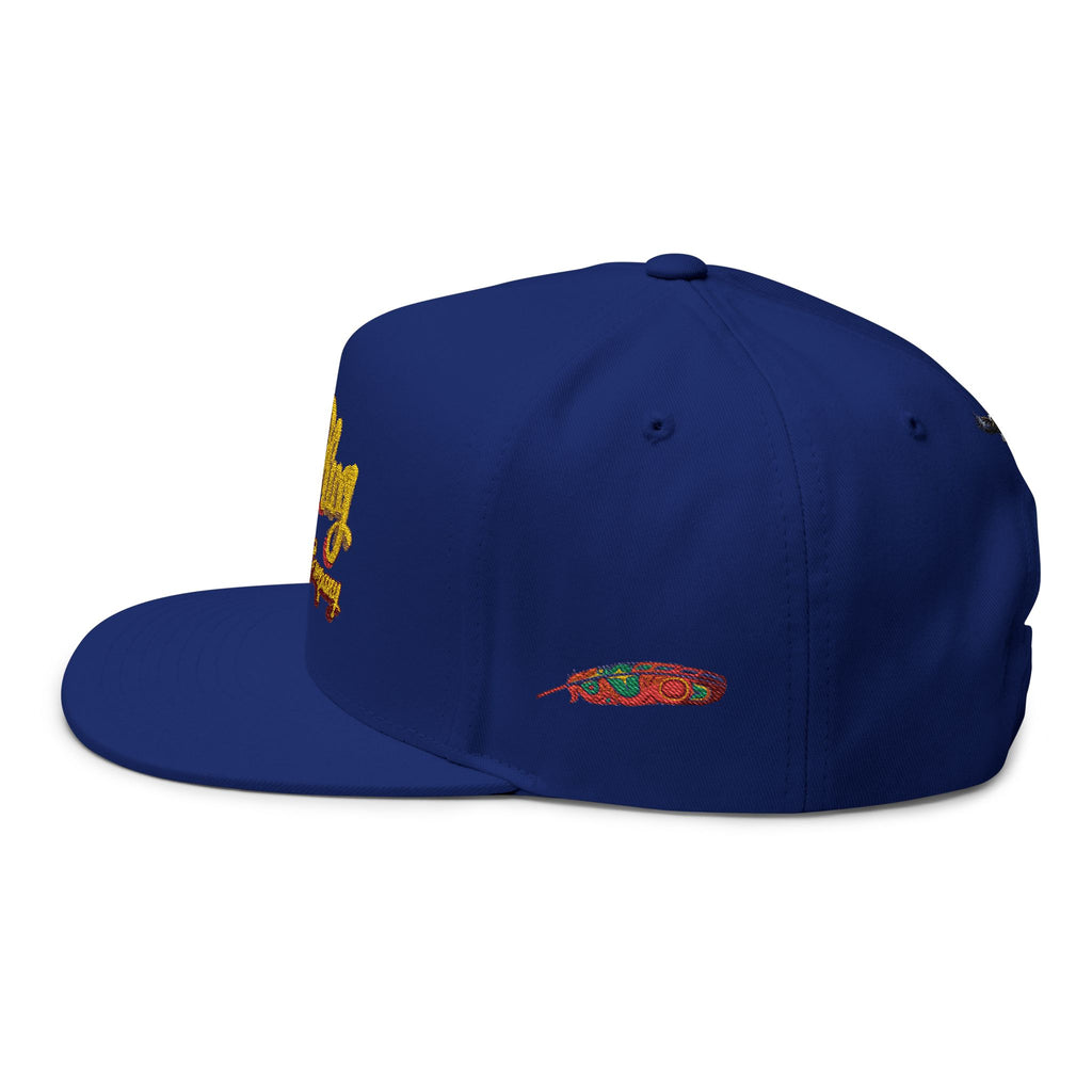 Embroidered Flat Bill Cap — "The Play" Clothing Company Script Logo