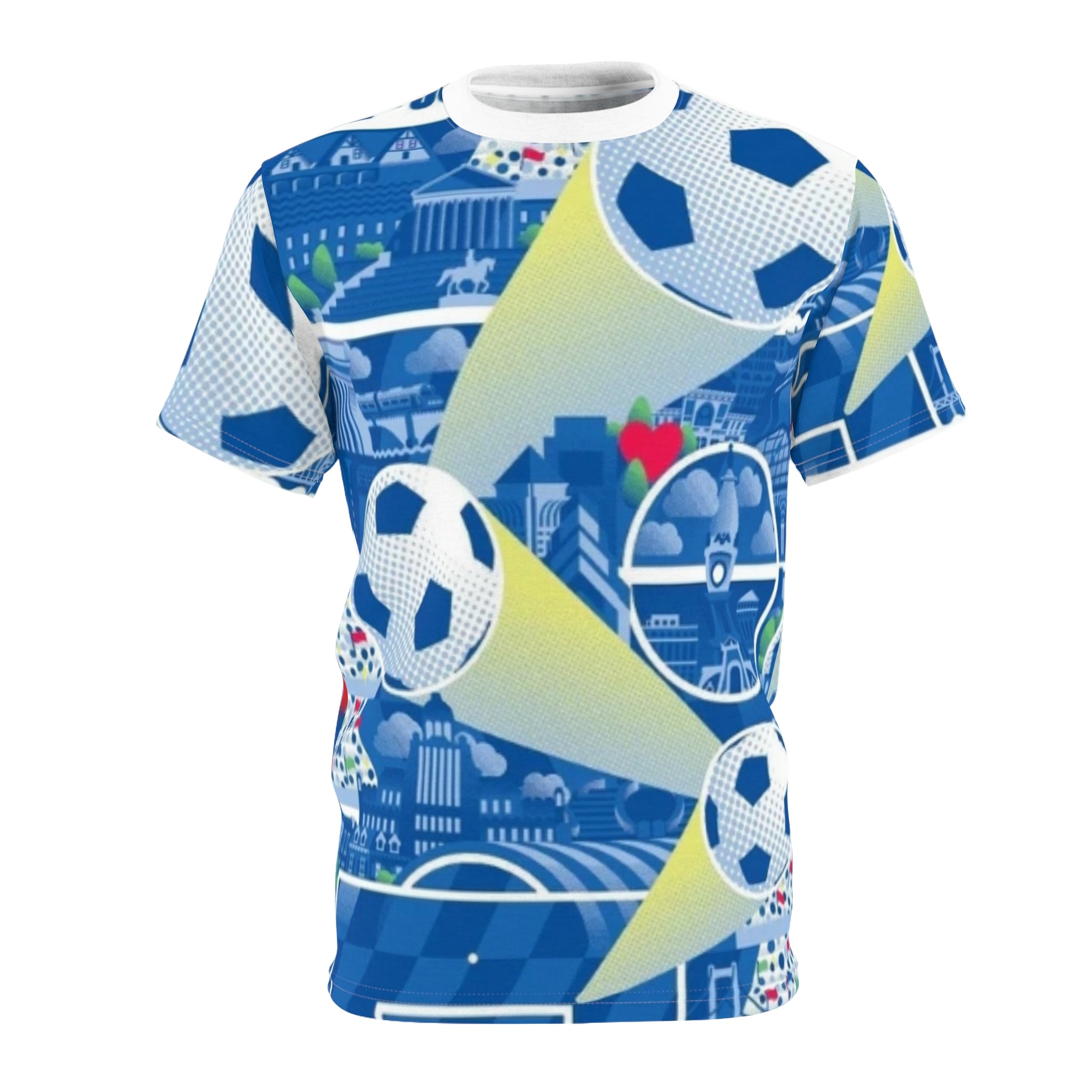 2026 World Cup Philidalphia Graphic Tee — Blue All-Over Print Football Shirt