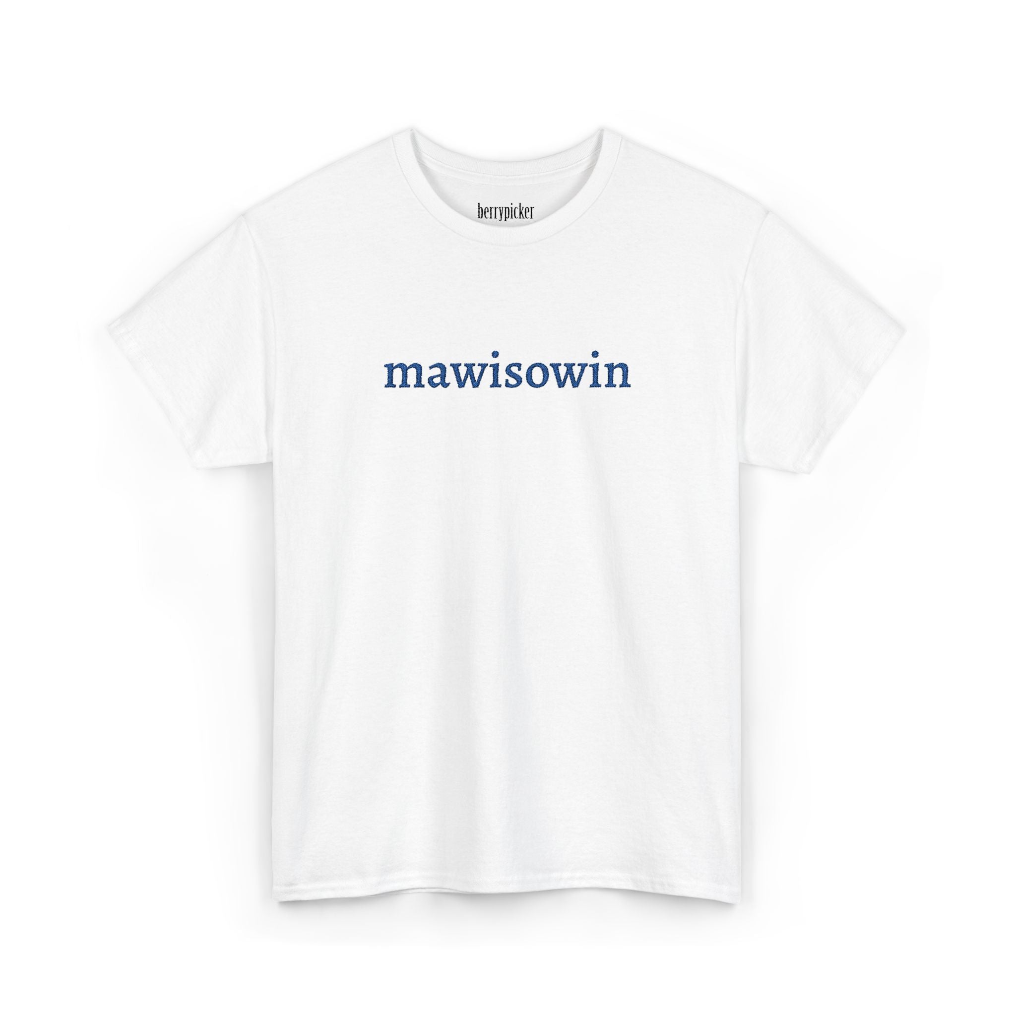 Mawisowin Embroidered Cree Word — Simple Indigenous Phrase