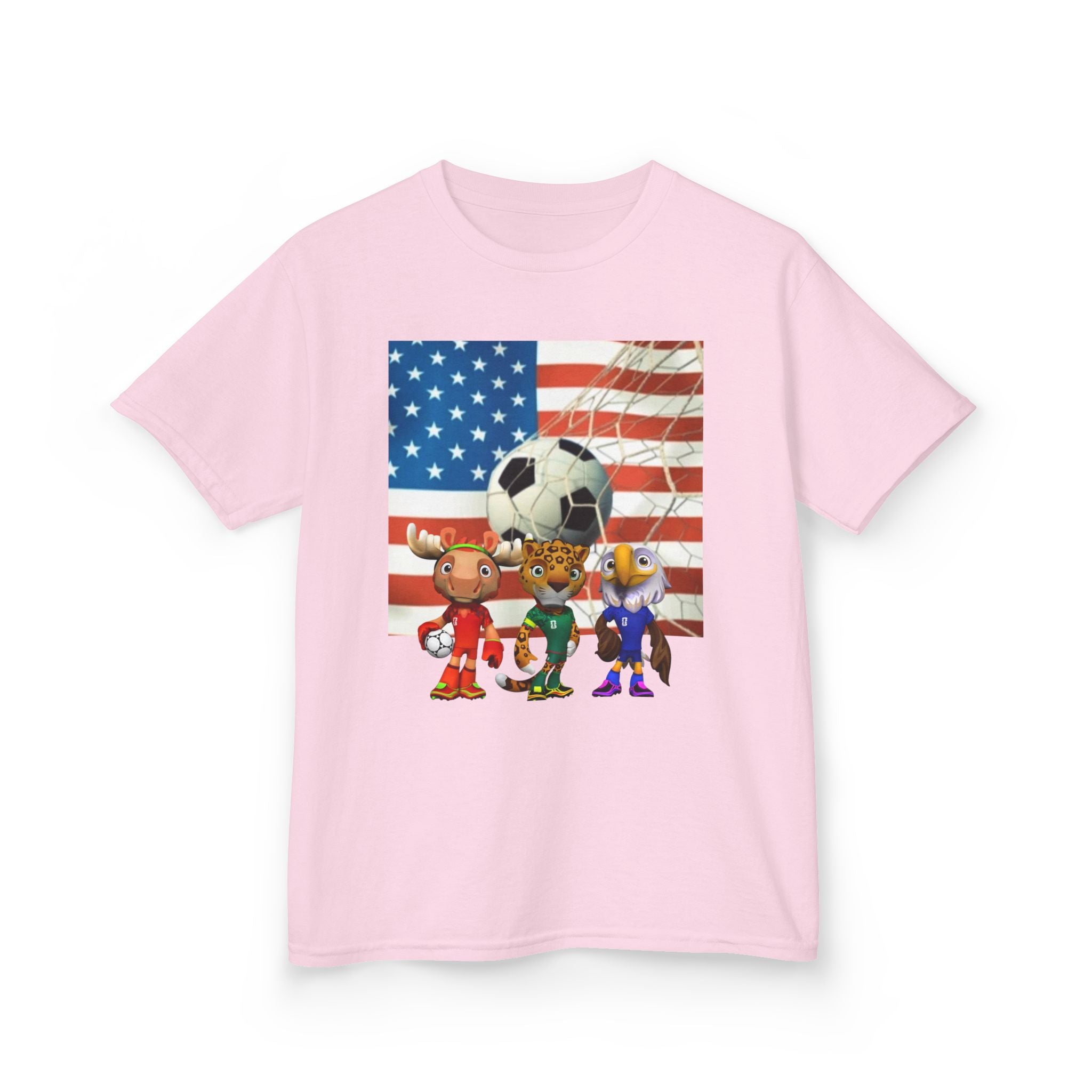 Kids Soccer Team T‑Shirt — Patriotic USA Flag Design