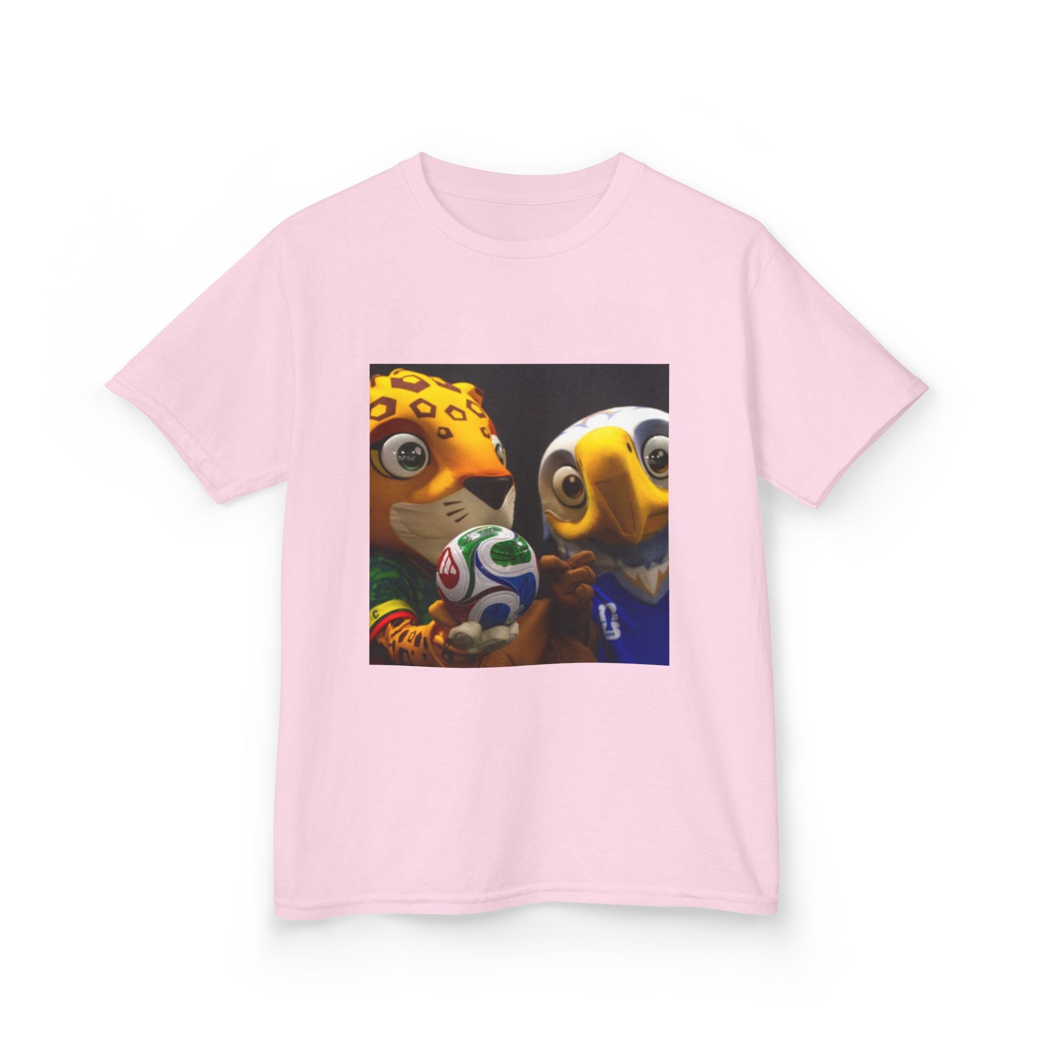 Kids Soccer Mascot T‑Shirt — Cute World Cup Bird & Jaguar Design