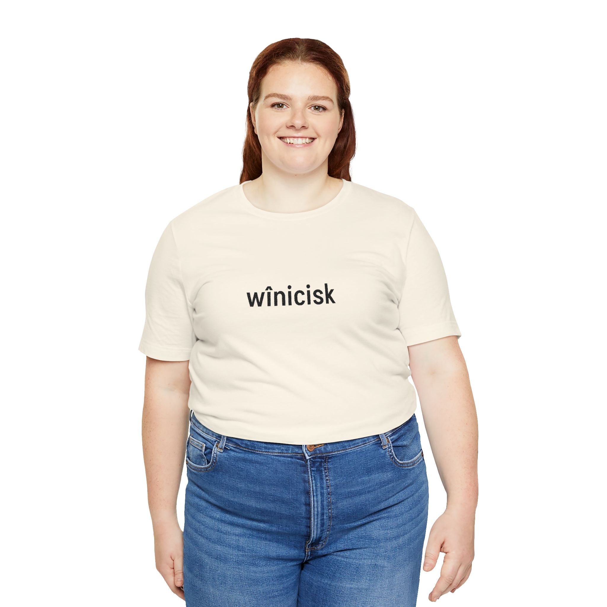 Winicisk Minimalist Logo Tee — Cream Indigenous Streetwear