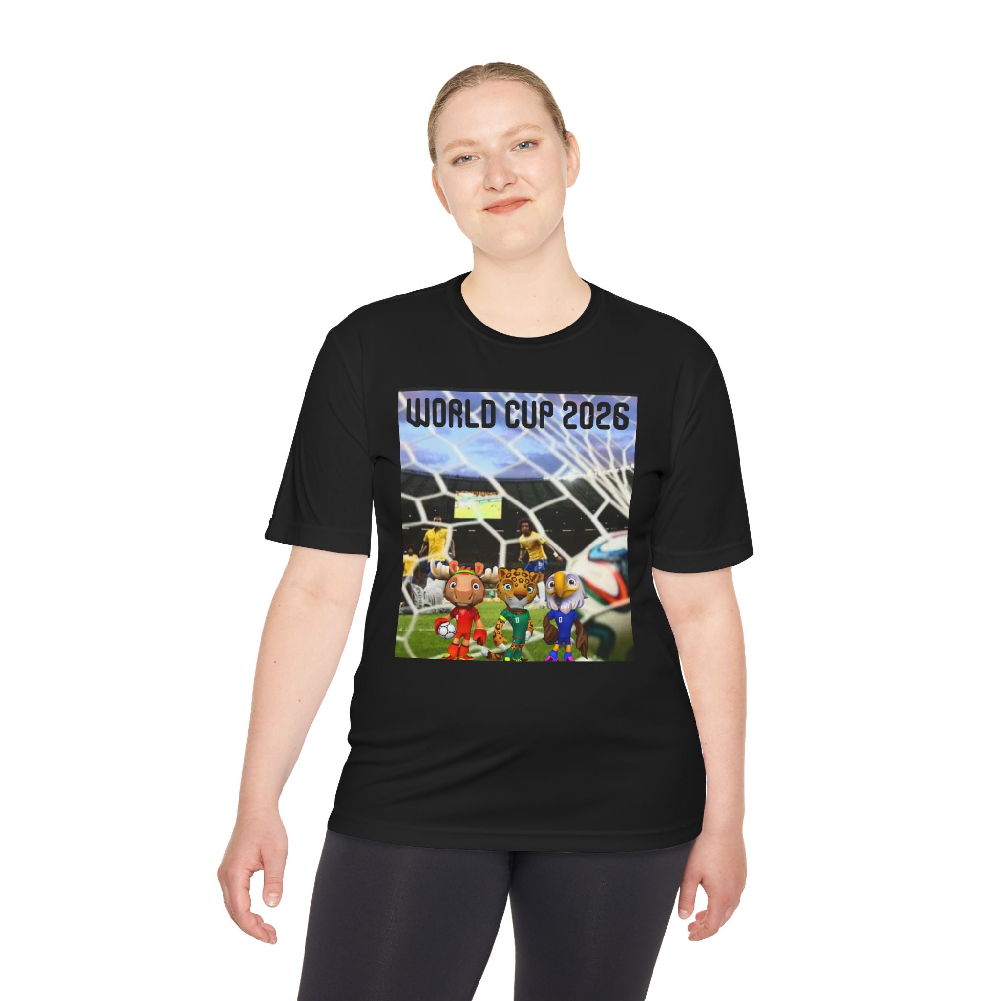 World Cup 2026 Soccer Tee — Cartoon Team Mascots Goal Celebration