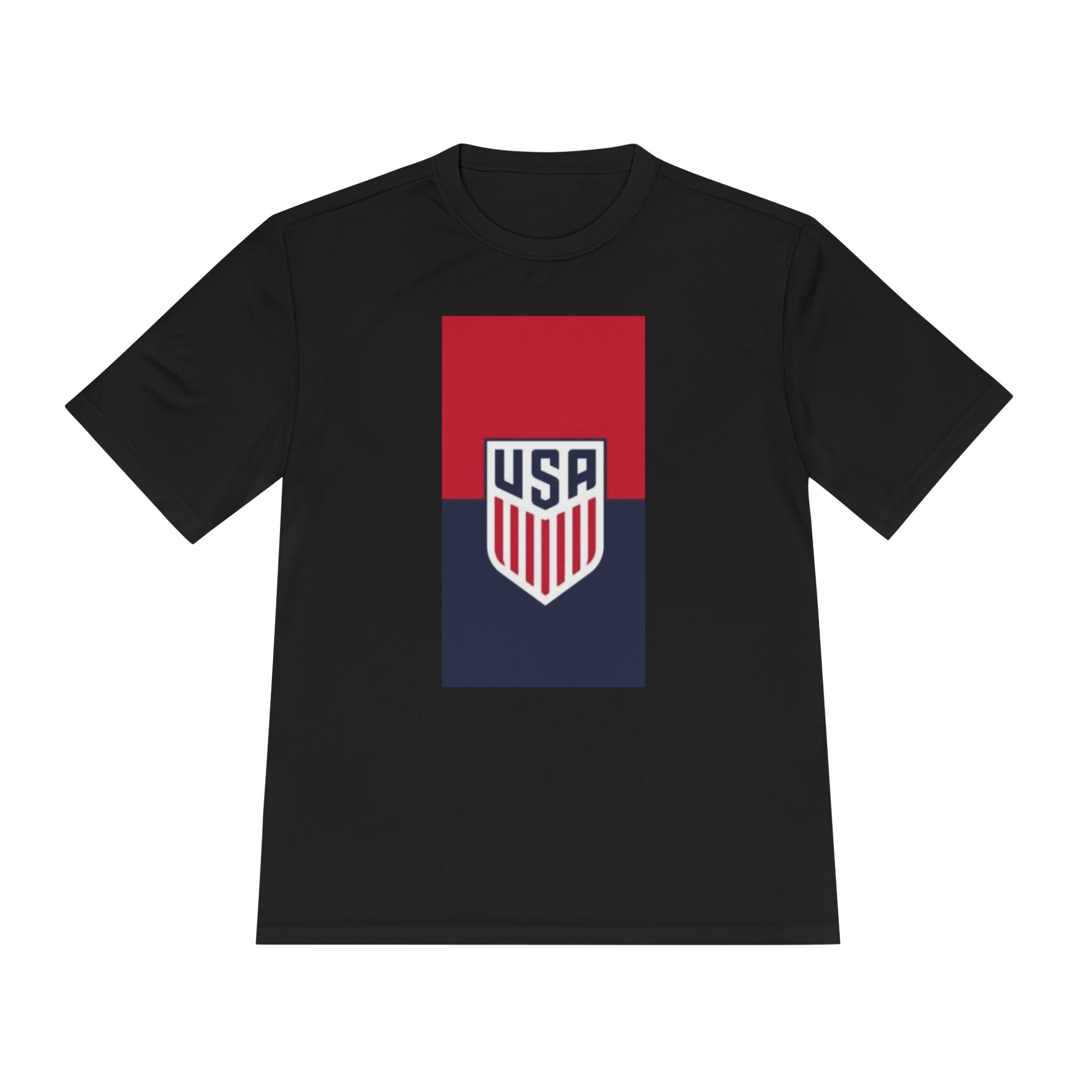 USA Shield Performance Tee — Patriotic Moisture‑Wicking Athletic Shirt