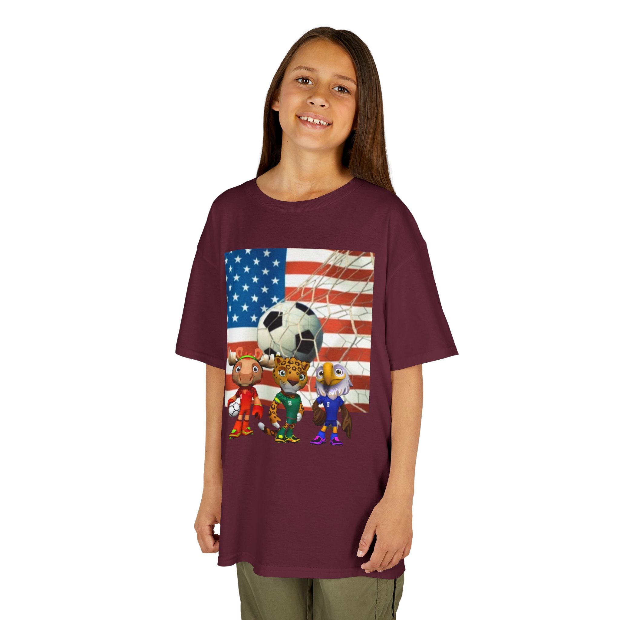 Kids Soccer Team T‑Shirt — Patriotic USA Flag Design