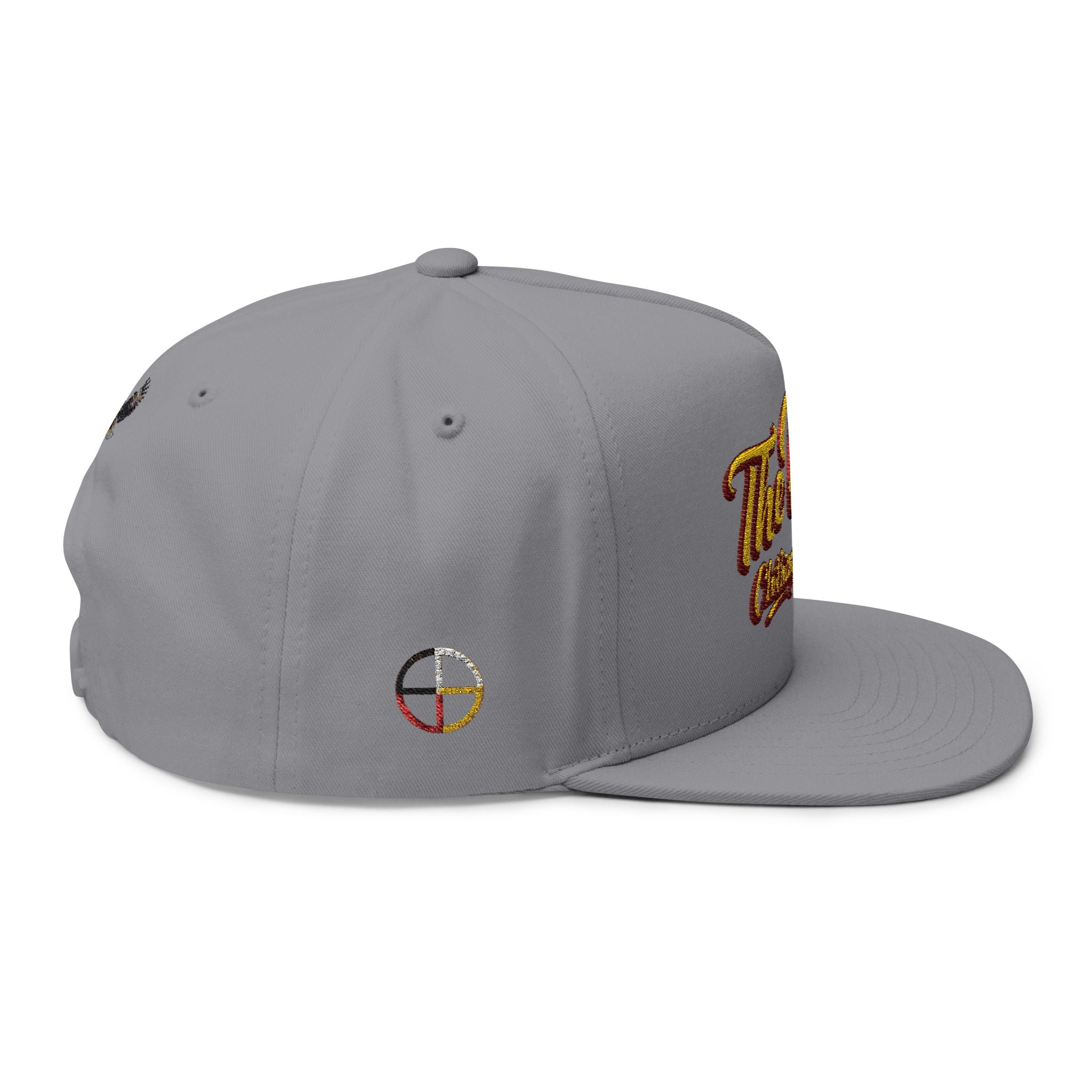 Embroidered Flat Bill Cap — "The Play" Clothing Company Script Logo
