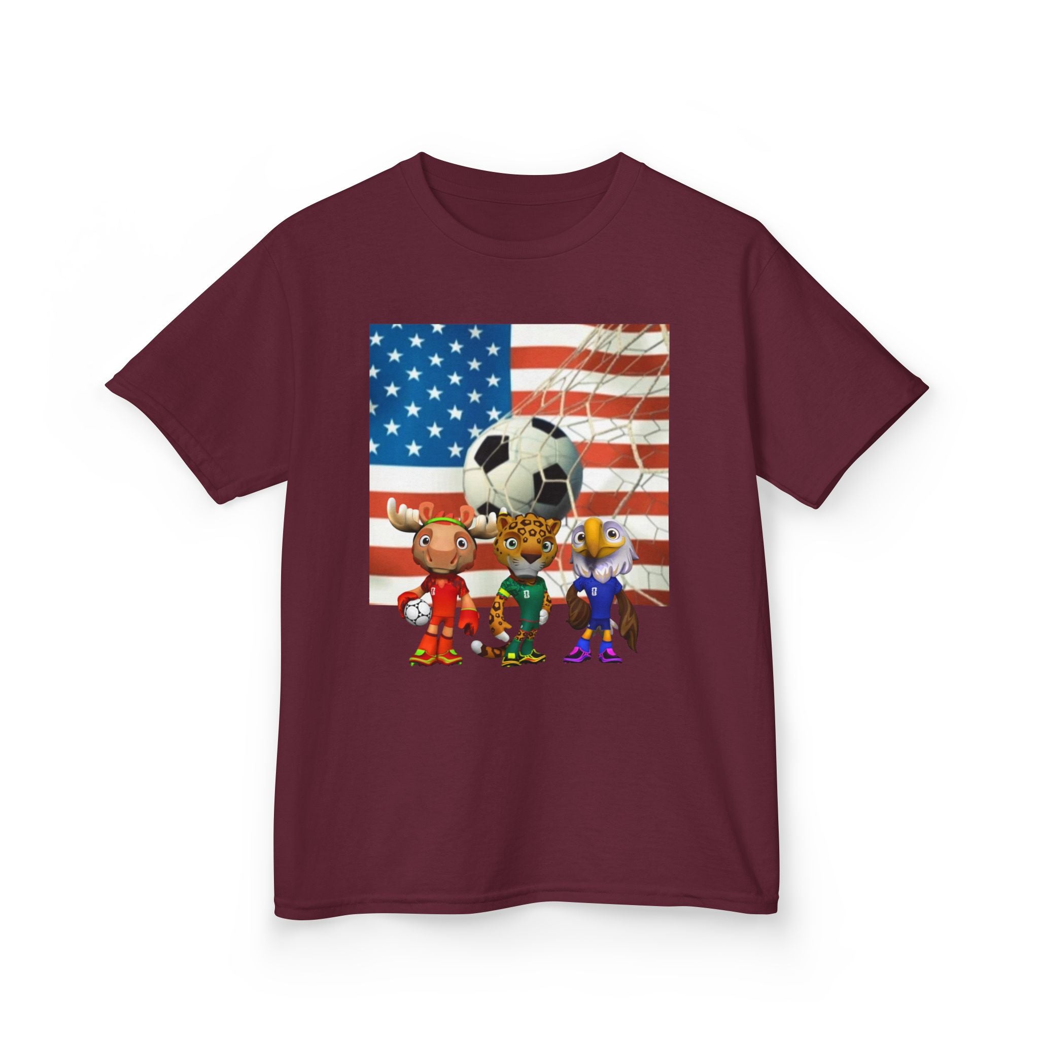 Kids Soccer Team T‑Shirt — Patriotic USA Flag Design
