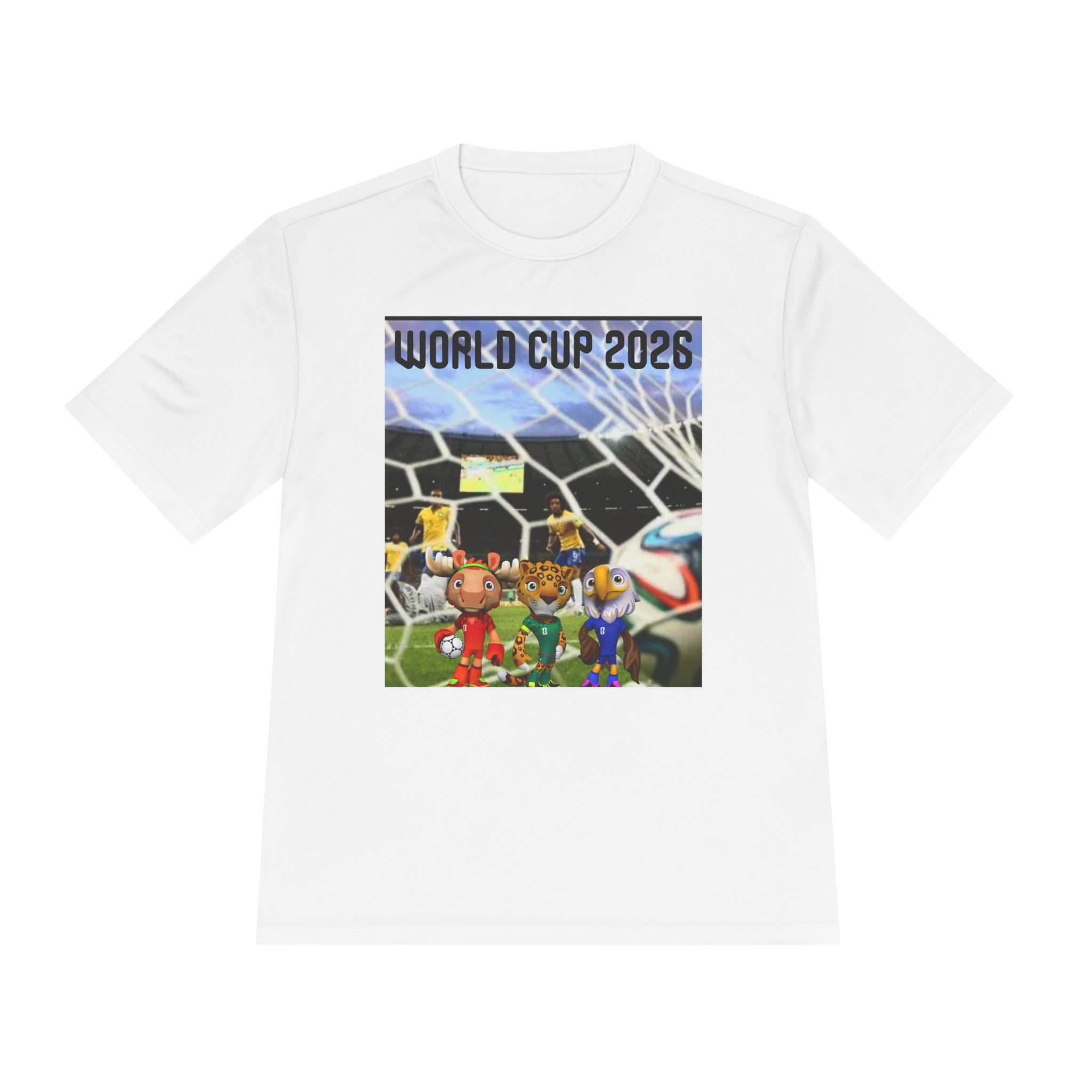 World Cup 2026 Soccer Tee — Cartoon Team Mascots Goal Celebration