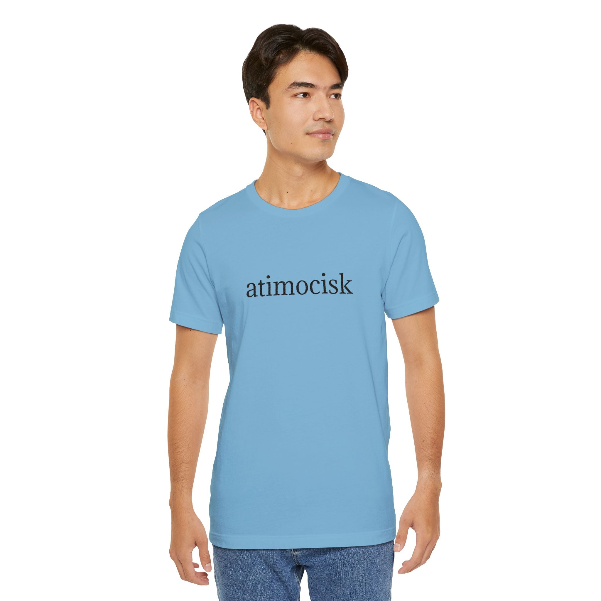 Atimocisk Minimalist Text Tee — Soft Pink Casual T-Shirt