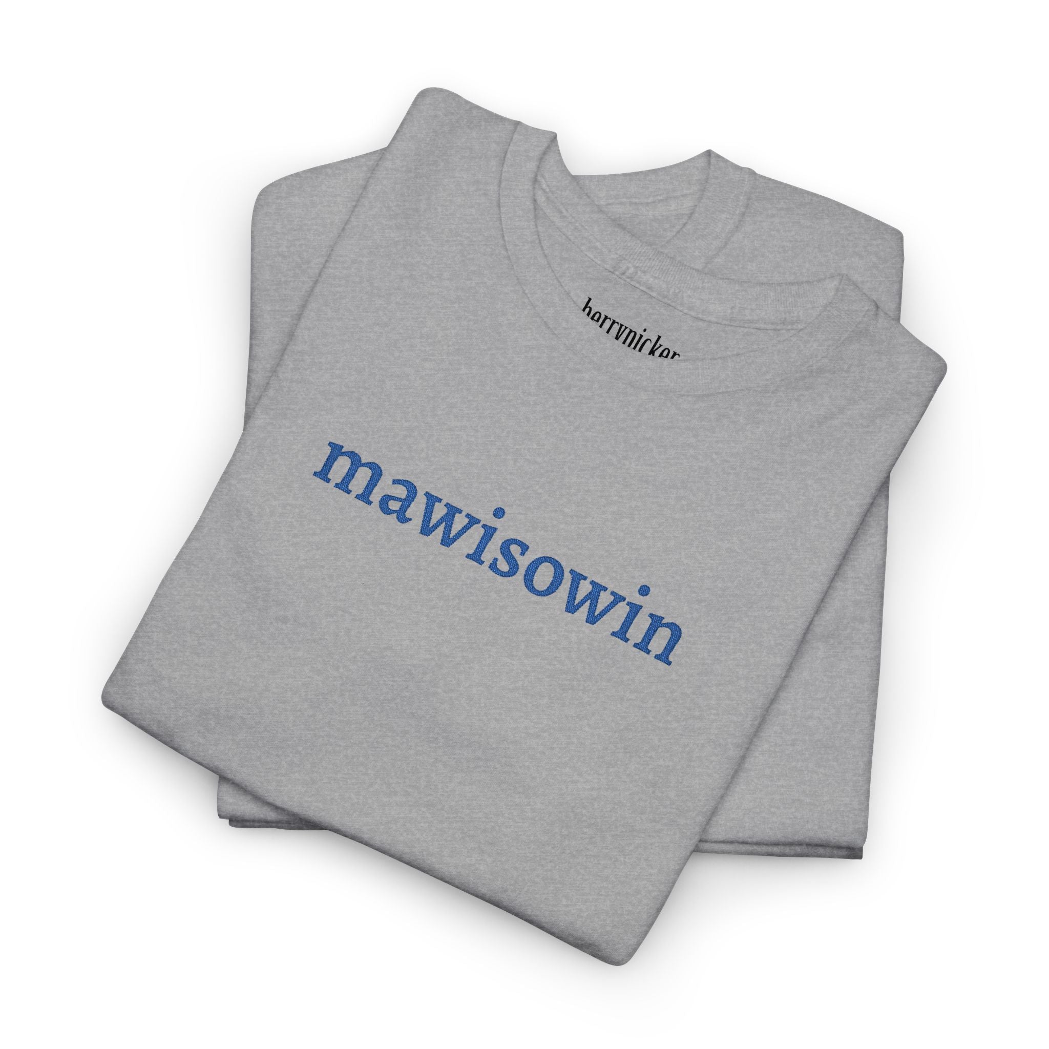 Mawisowin Embroidered Cree Word — Simple Indigenous Phrase