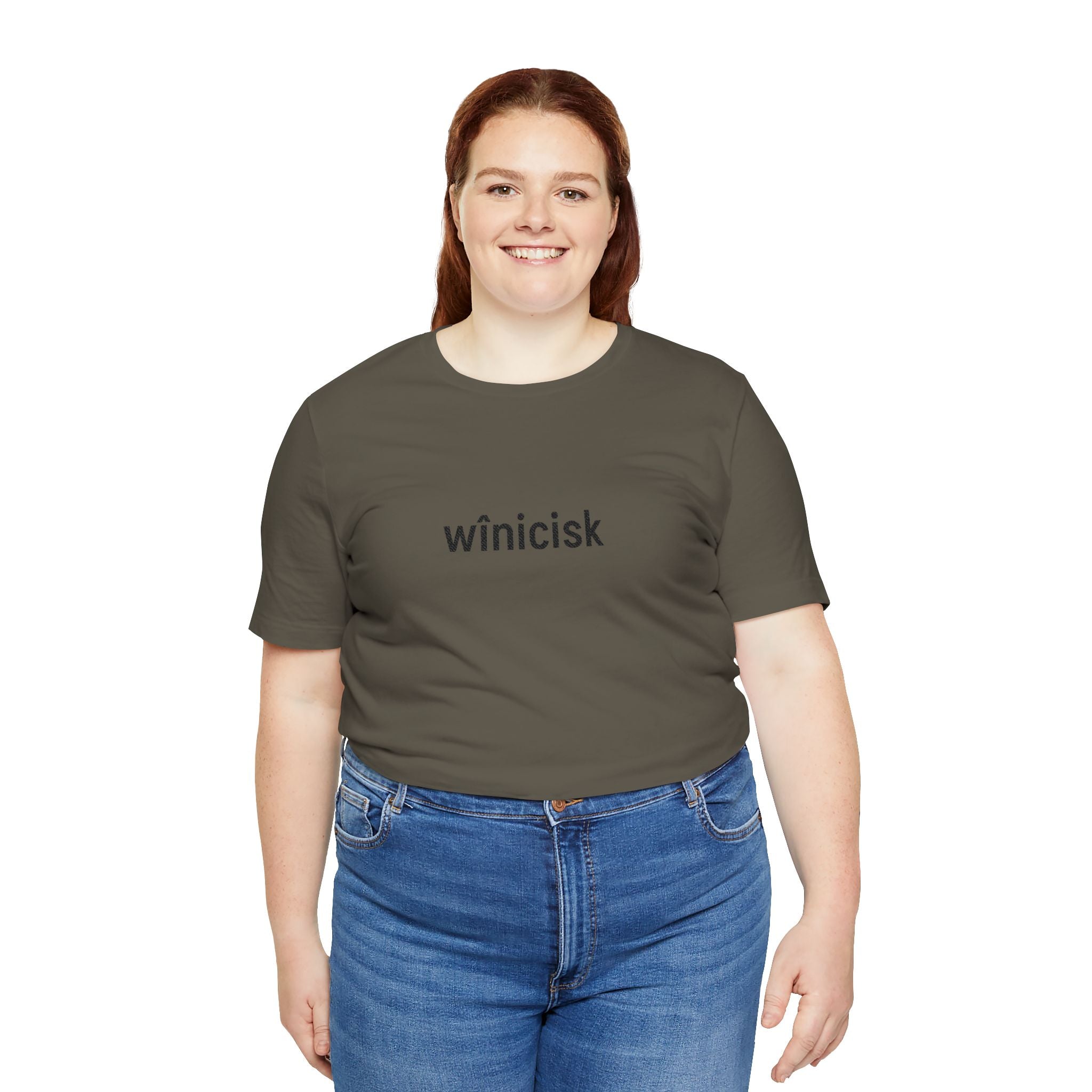 Winicisk Minimalist Logo Tee — Cream Indigenous Streetwear