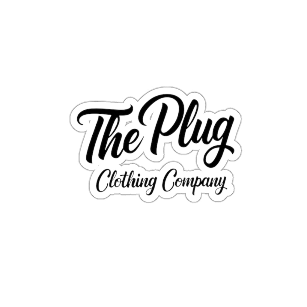 Die-Cut Sticker — “The Plug Clothing Company” Script Logo Sticker