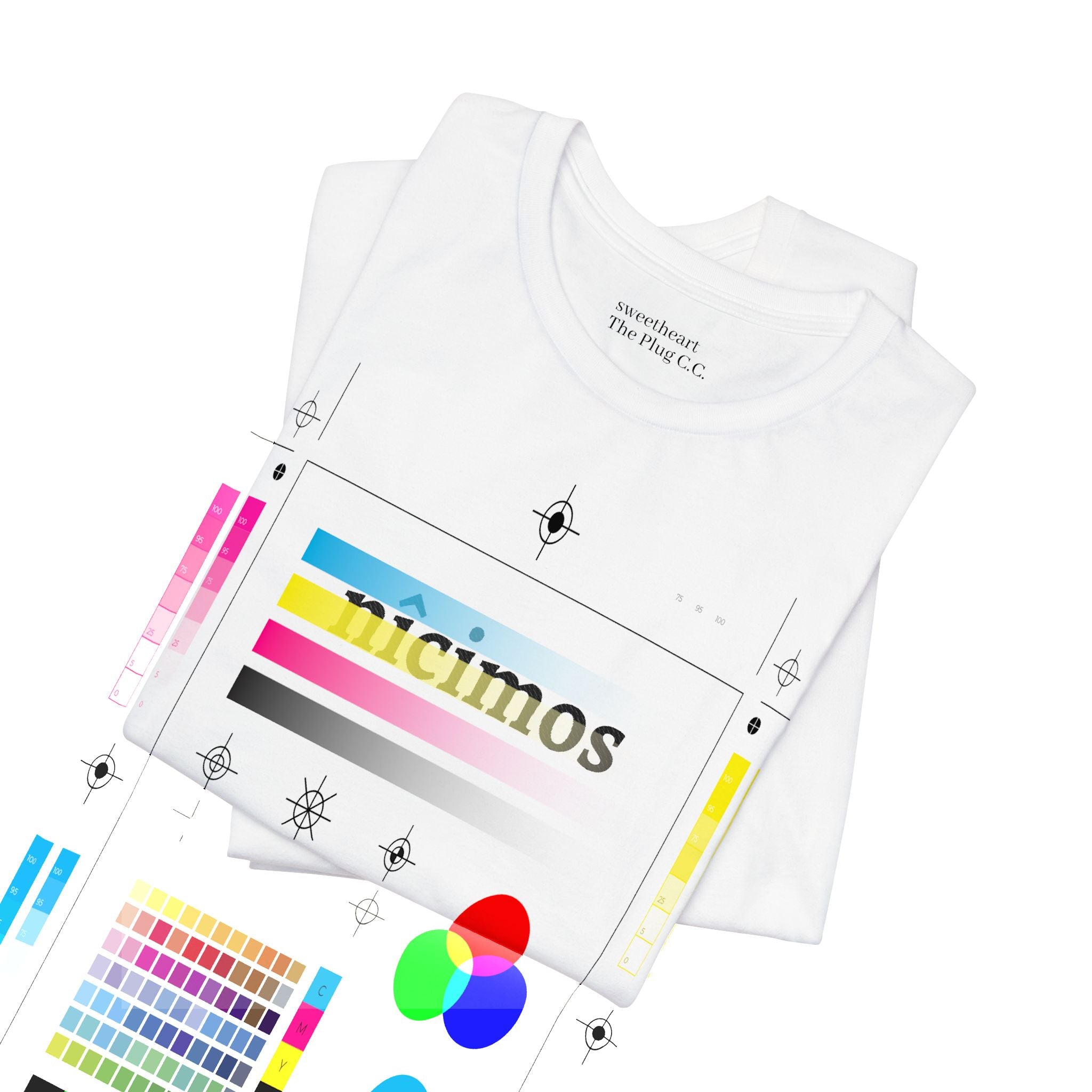 Nicimos Minimalist Graphic Tee — Gothic Script White T‑Shirt